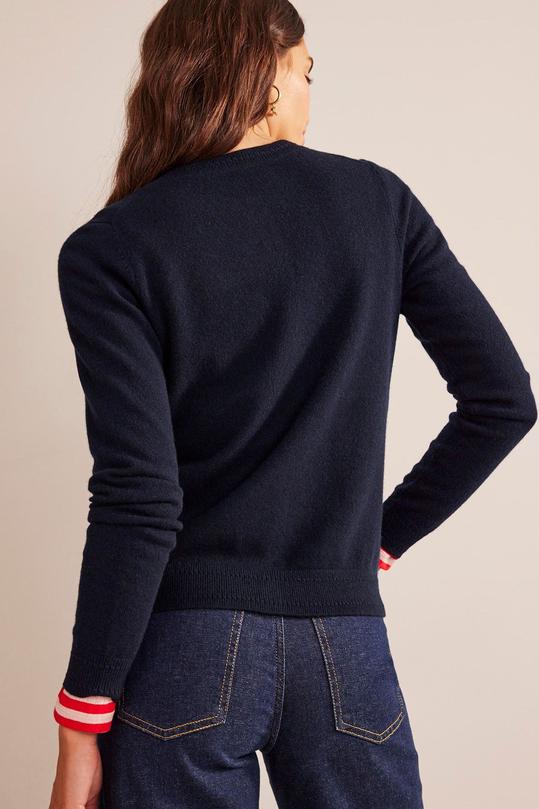 Buy Boden Blue Eva Cashmere Crew Cardigan from Next Canada