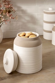 Set of 3 White Kya Treat Jar Textured Storage Canisters - Image 3 of 5