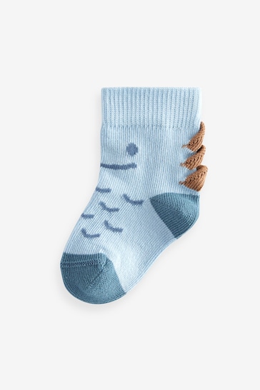 Blue Baby Character Socks 3 Pack (0mths-2yrs)