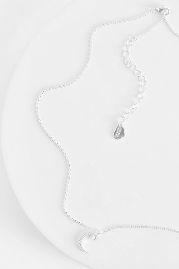 Estella Bartlett Silver Moon & Star Necklace