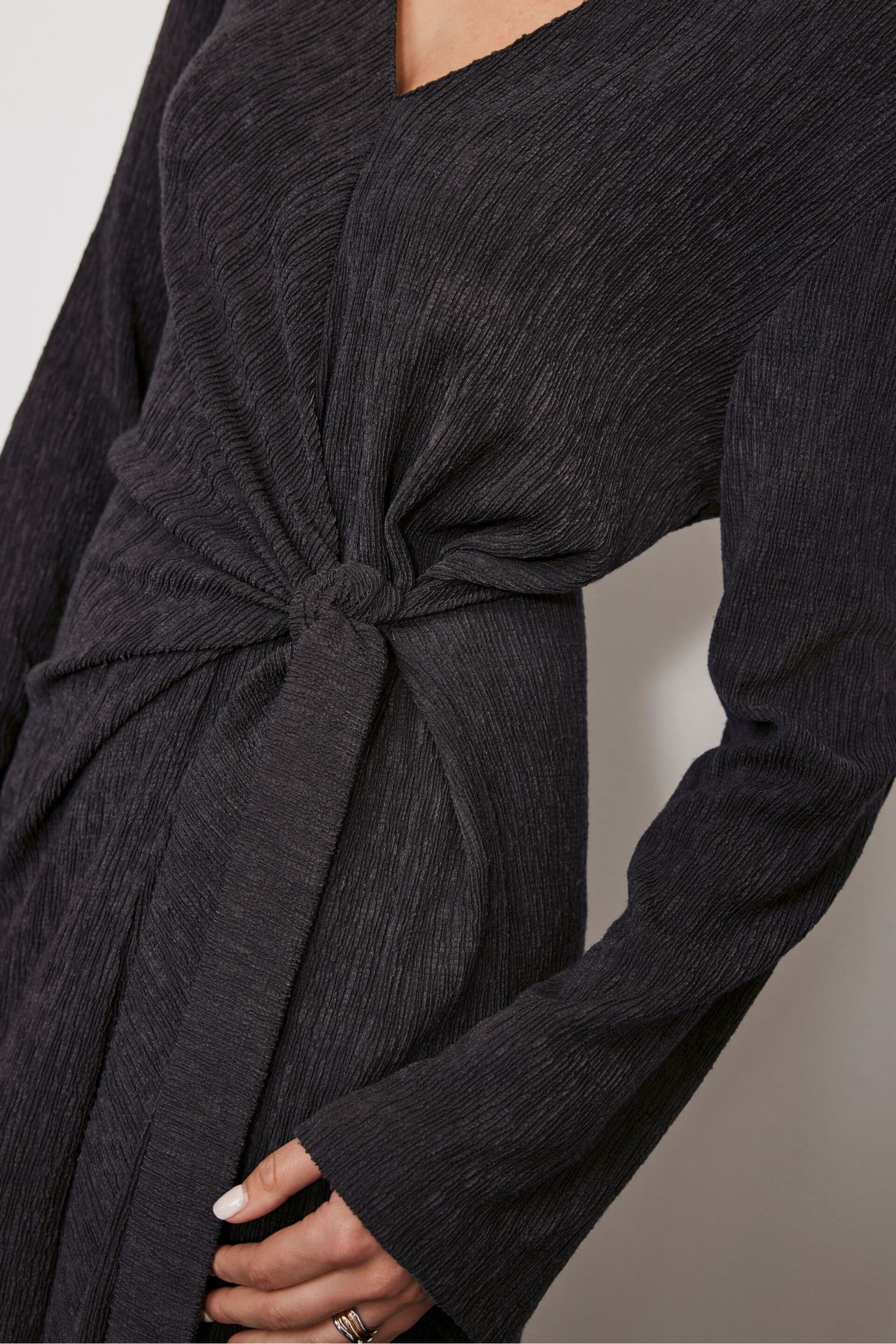 Mint Velvet Grey Knot Detail Midi Dress - Image 6 of 8