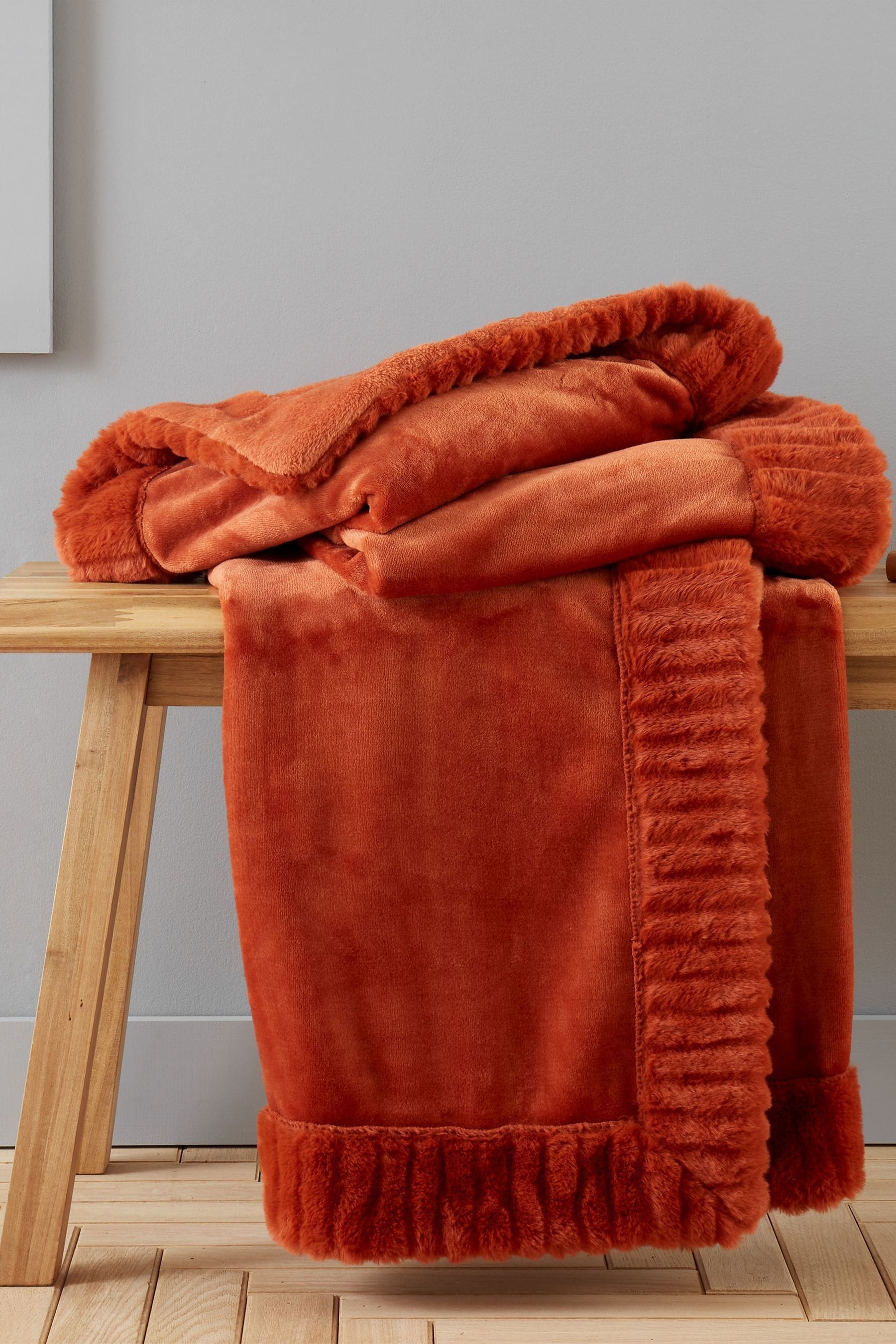 Orange velvet blanket on sale