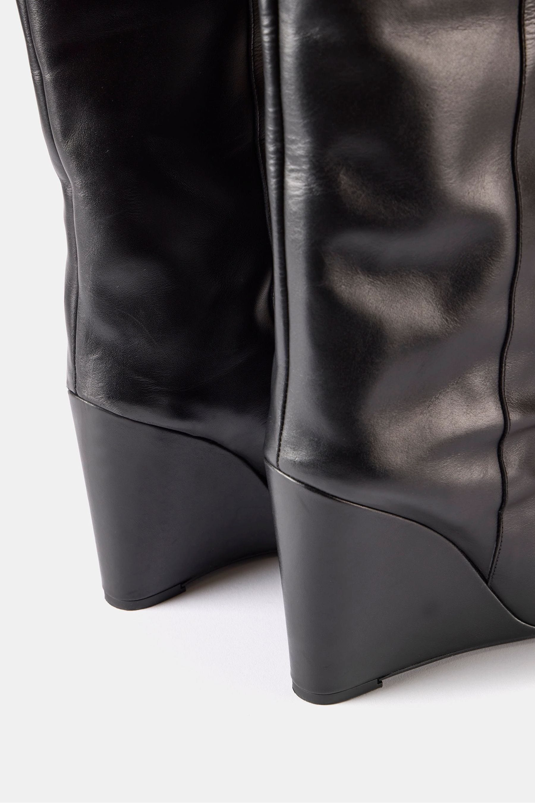 Leather wedge boots uk outlet