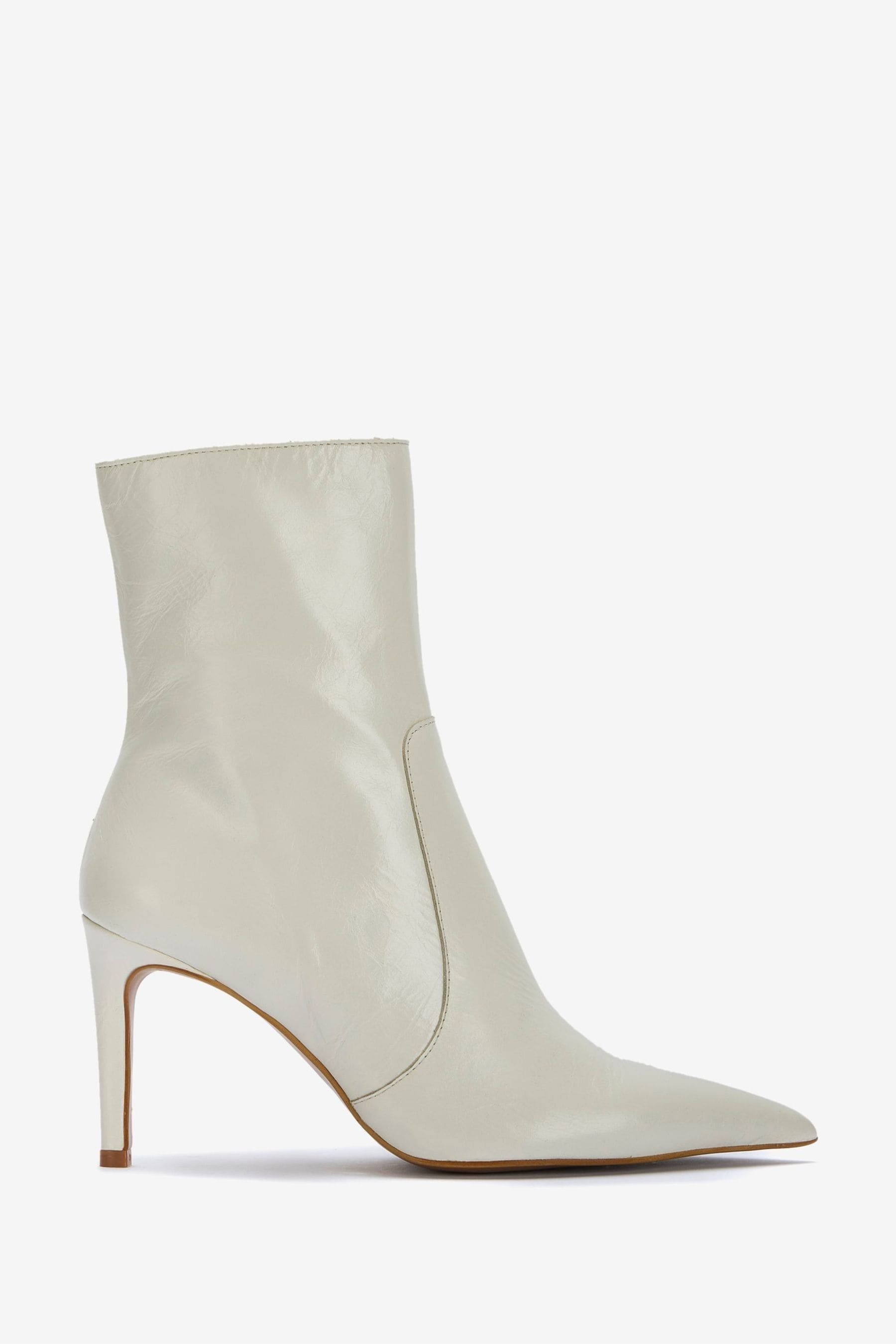 Mint Velvet Cream White Patent Ankle Boots