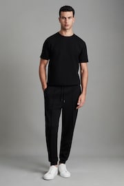 Reiss Black Premier Interlock Jersey Drawstring Joggers - Image 3 of 7