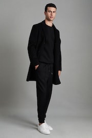 Reiss Black Premier Interlock Jersey Drawstring Joggers - Image 7 of 7