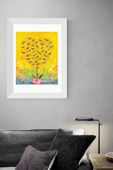 White The Sound of Sunshine by Fiona Watson Framed Print
