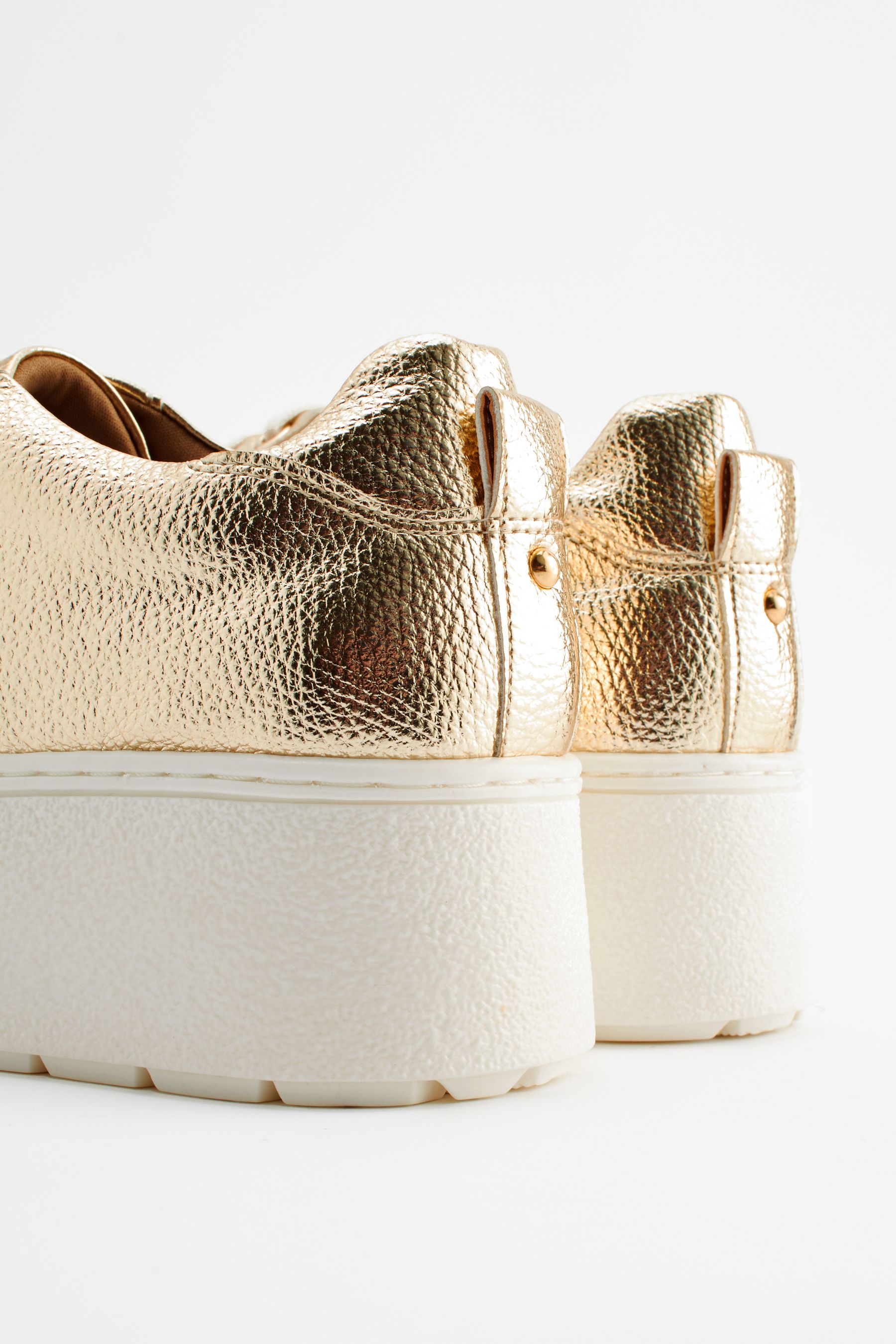 Buy Gold Forever Comfort Patent Chunky Lace Up Trainers from Next Canada