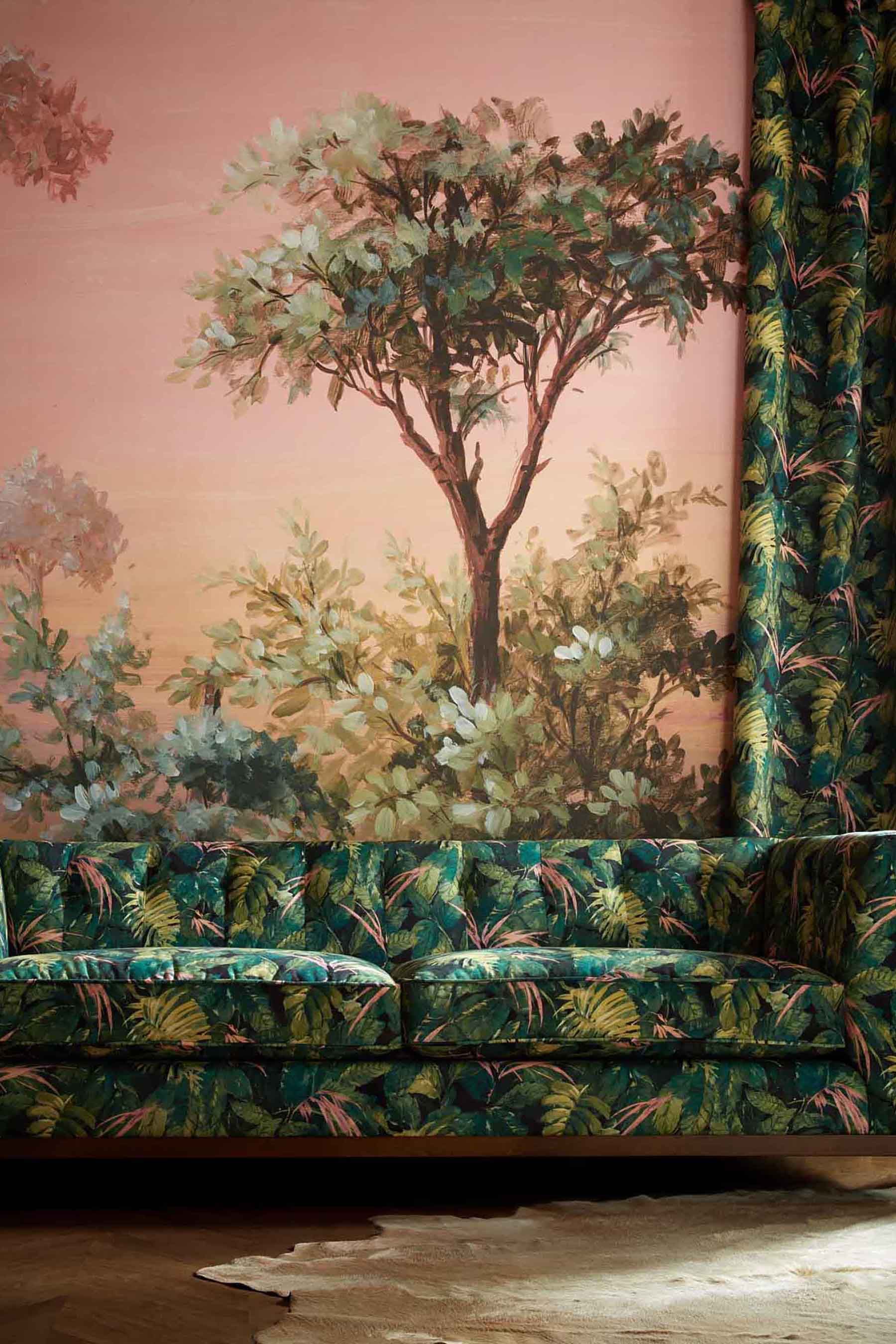 Buy Woodchip Magnolia Pink Oasis Mural Wallpaper from the Next