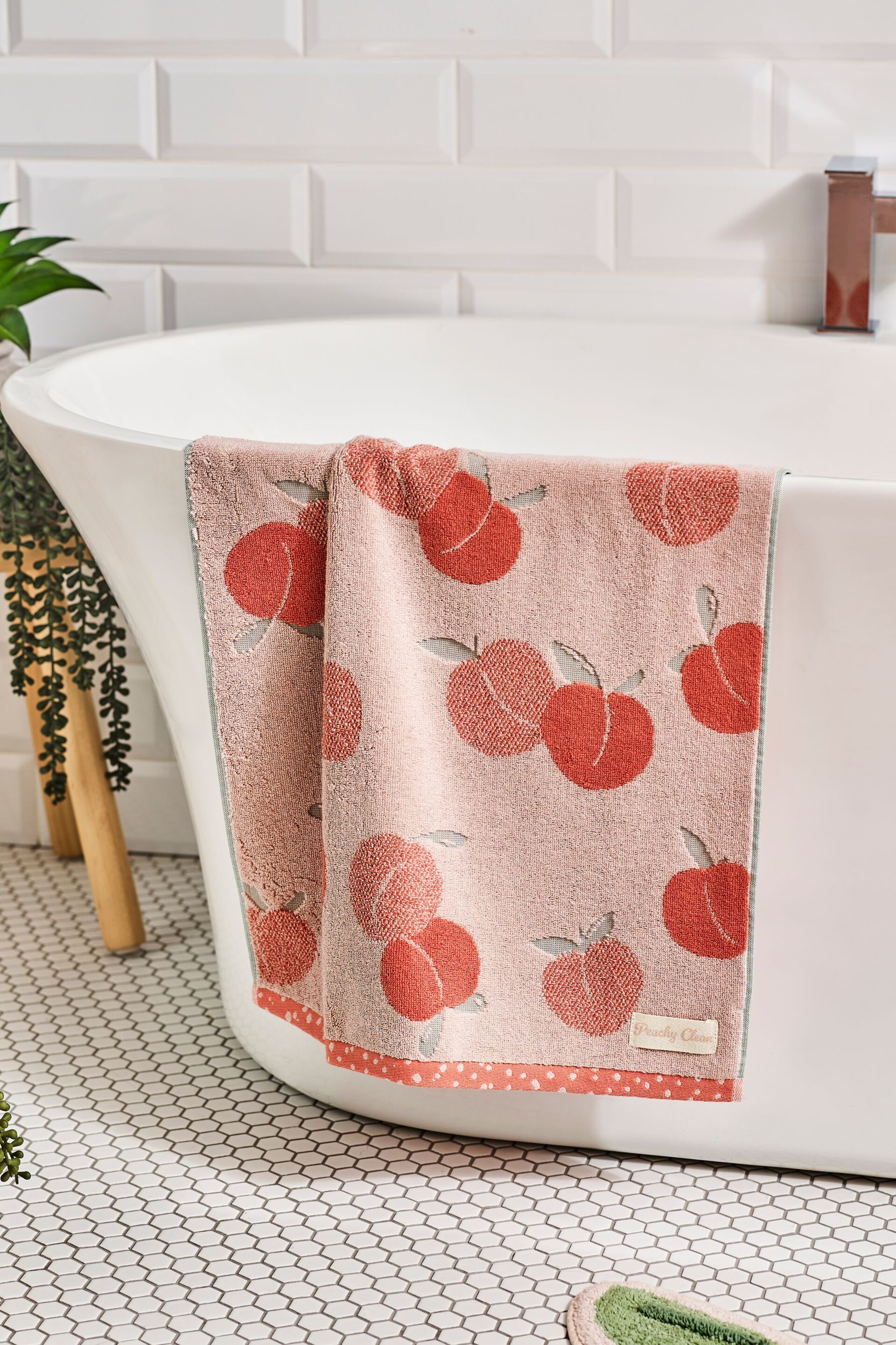 Orange Peach 100% Cotton Towel - Image 3 of 5