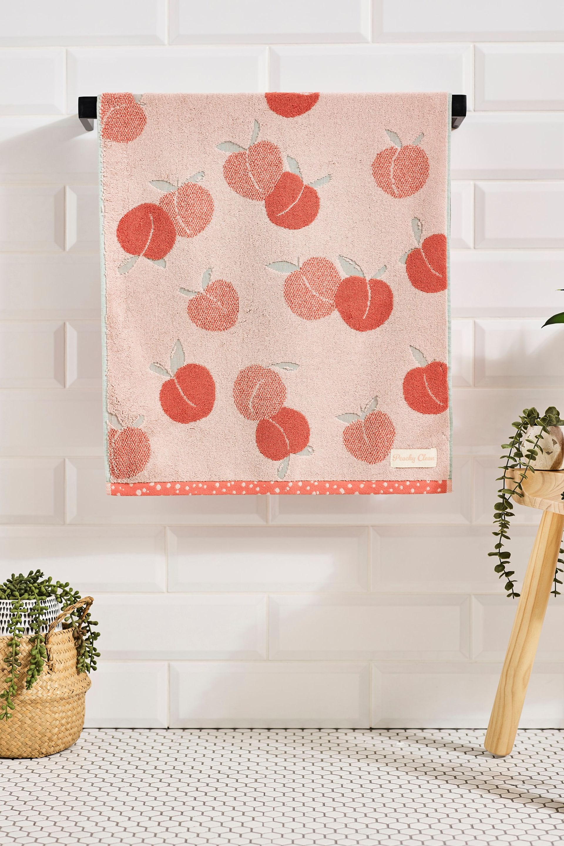 Orange Peach 100% Cotton Towel - Image 4 of 5