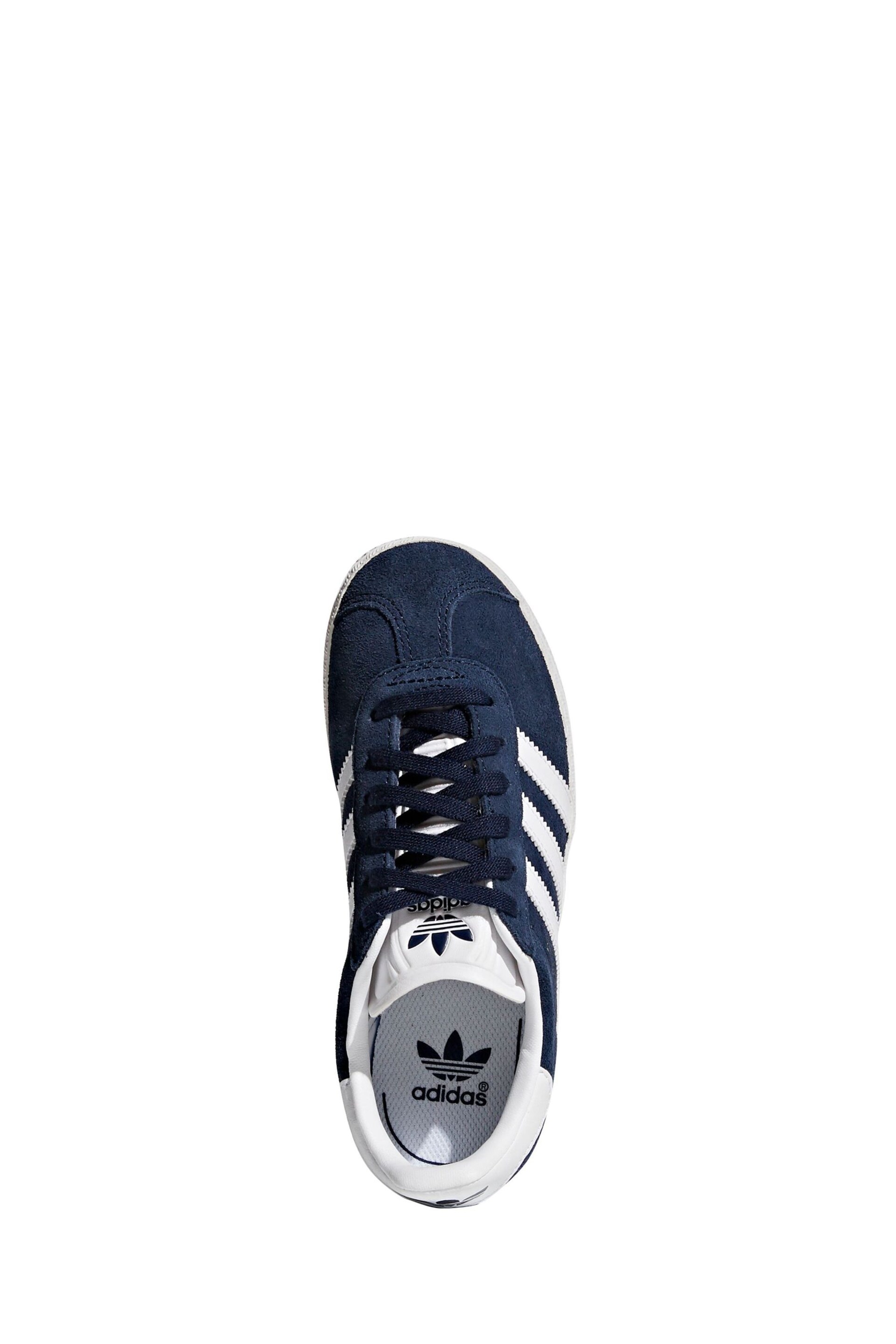 adidas Navy/White Gazelle Shoes - Image 5 of 9