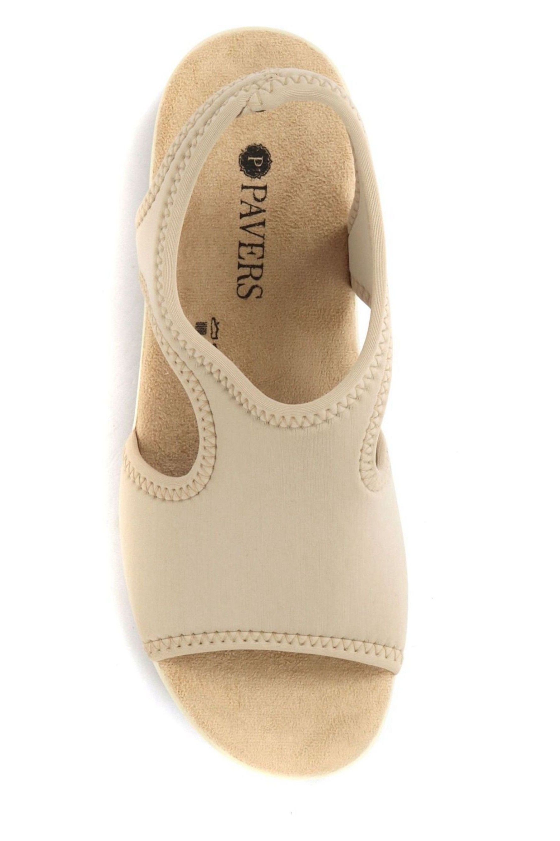 Pavers Natural Ladies Stretch Sandals