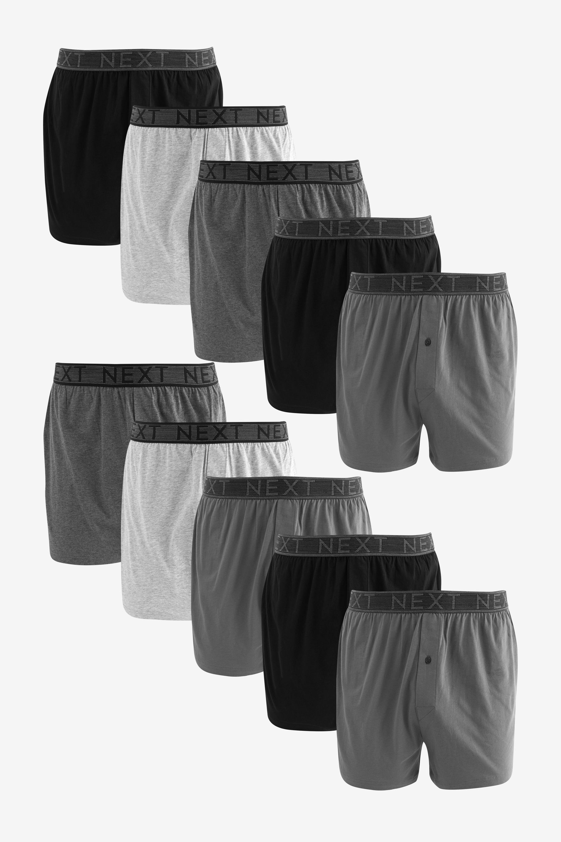 Buy Grey 10 pack 100 Cotton Boxers from the Next UK online shop