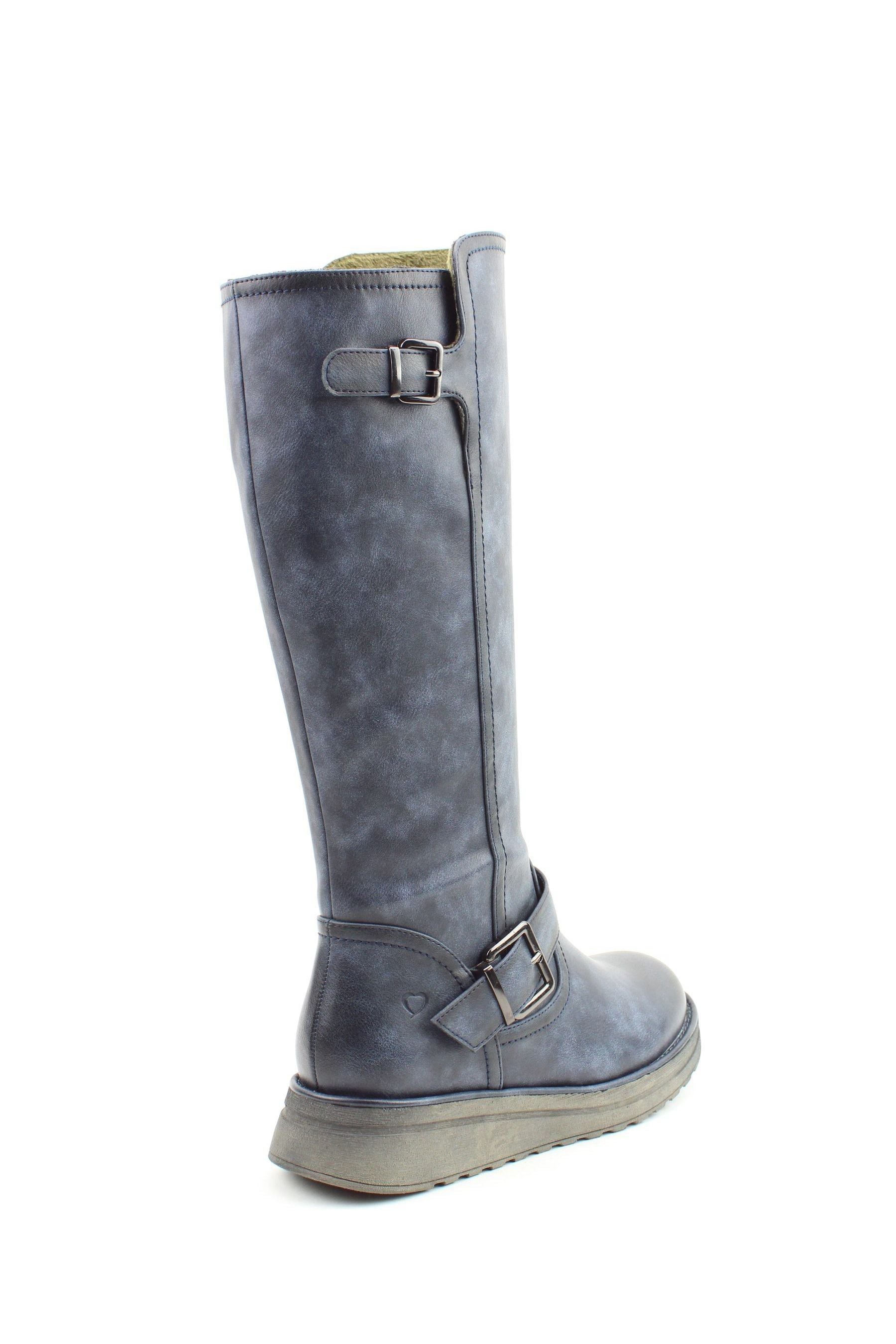 Buy Heavenly Feet Ladies Blue Vegan Friendly Tall Boots from the