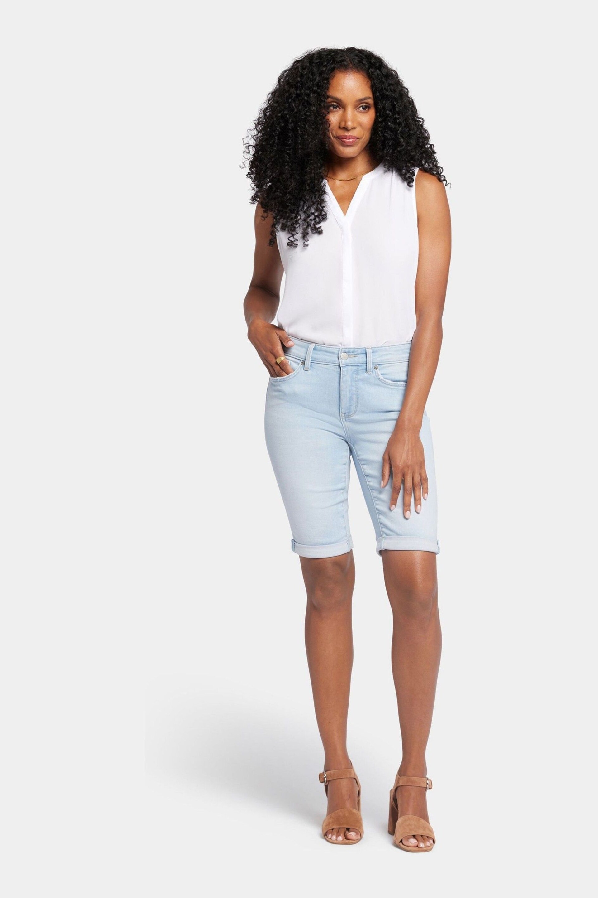 NYDJ Blue Briella Denim Shorts - Image 2 of 6