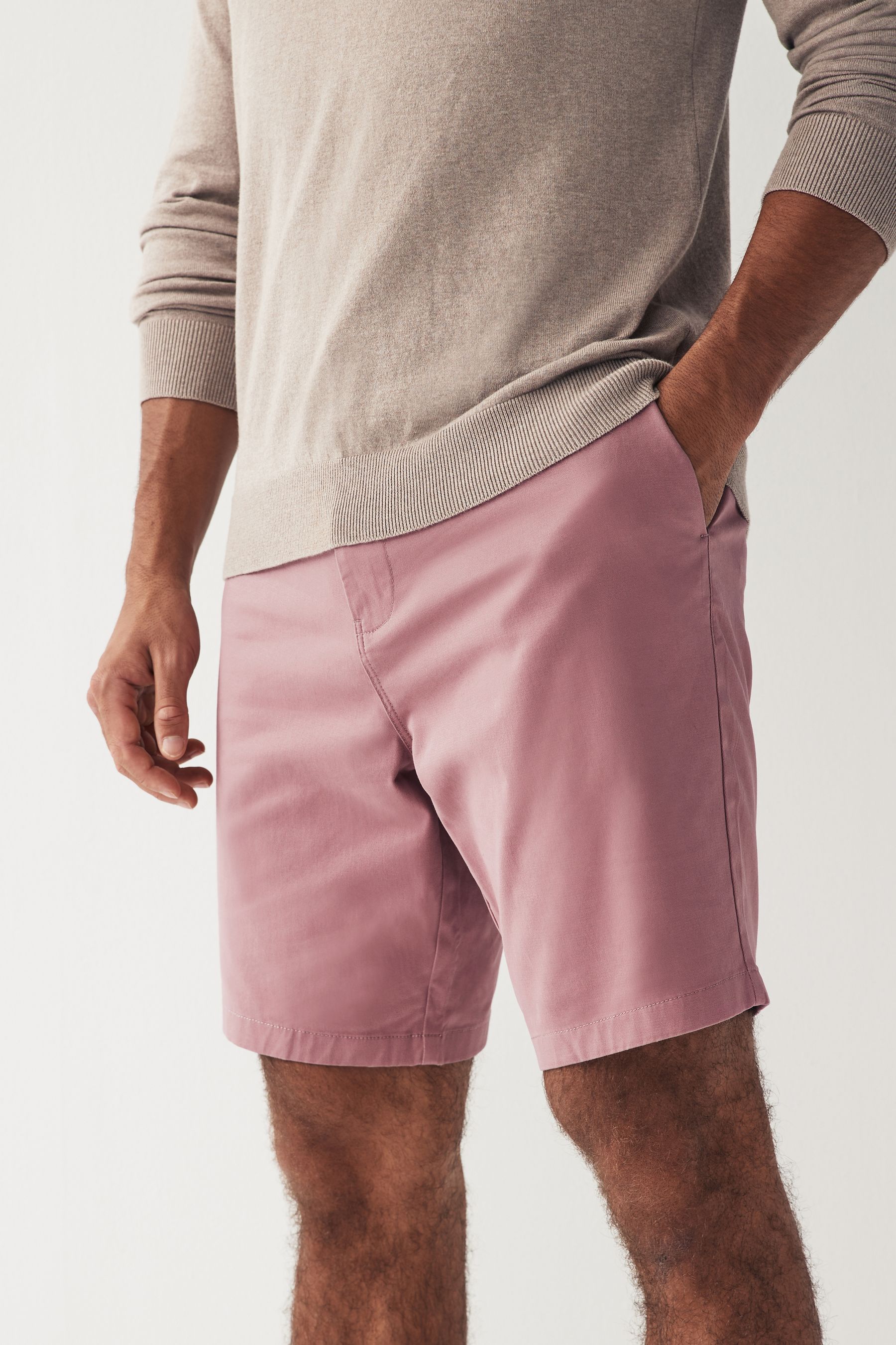 Buy Pink Straight Fit Stretch Chinos Shorts from the Next UK online shop
