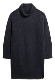 Superdry Blue Knitted Roll Neck jumper Dress - Image 4 of 5