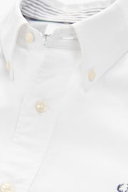 White Slim Fit Long Sleeve Oxford Shirt - Image 7 of 8
