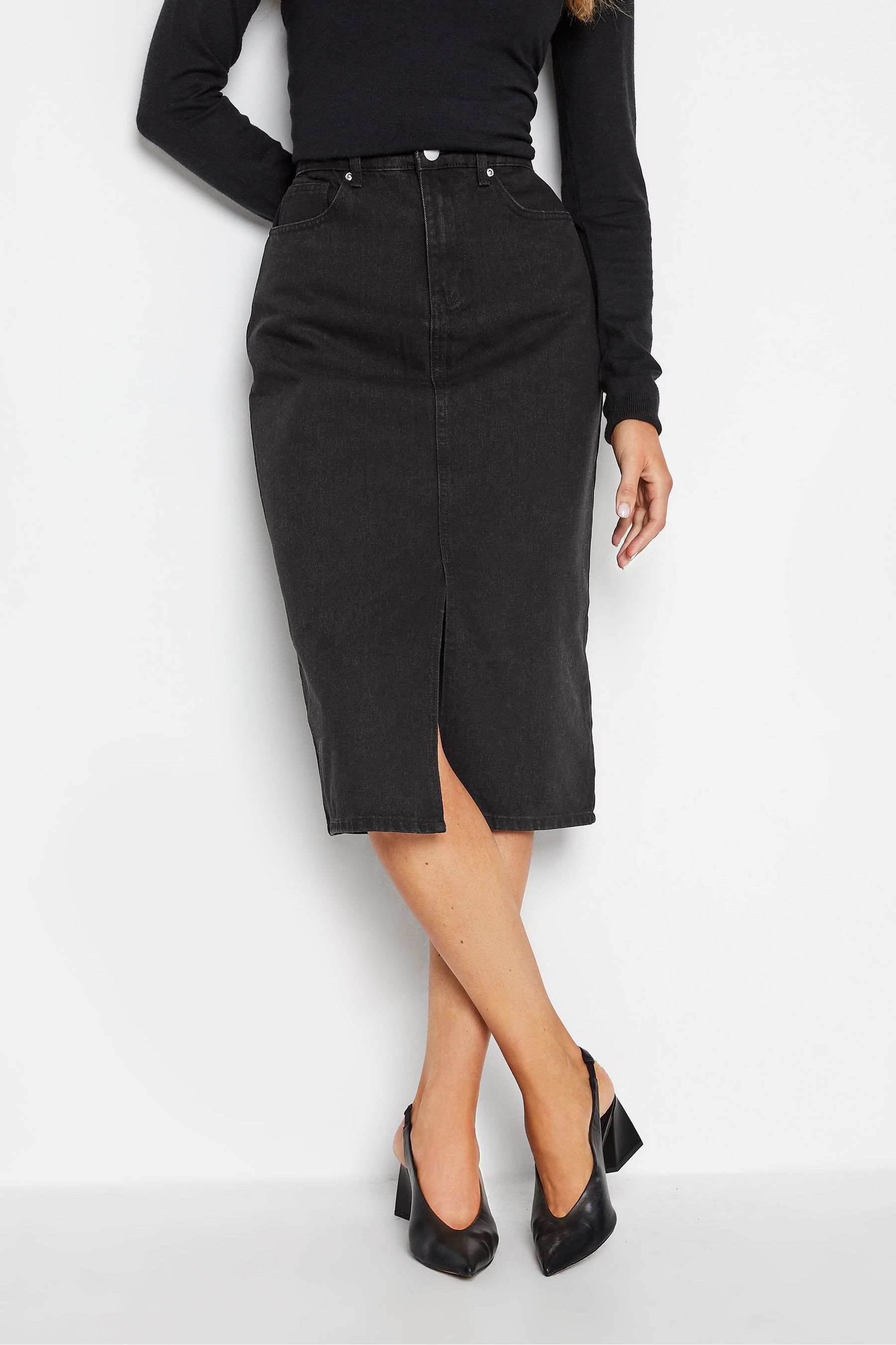 Black denim cheap skirt tall