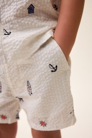 White All-Over Embroidered Chinos Shorts (3mths-7yrs) - Image 4 of 7