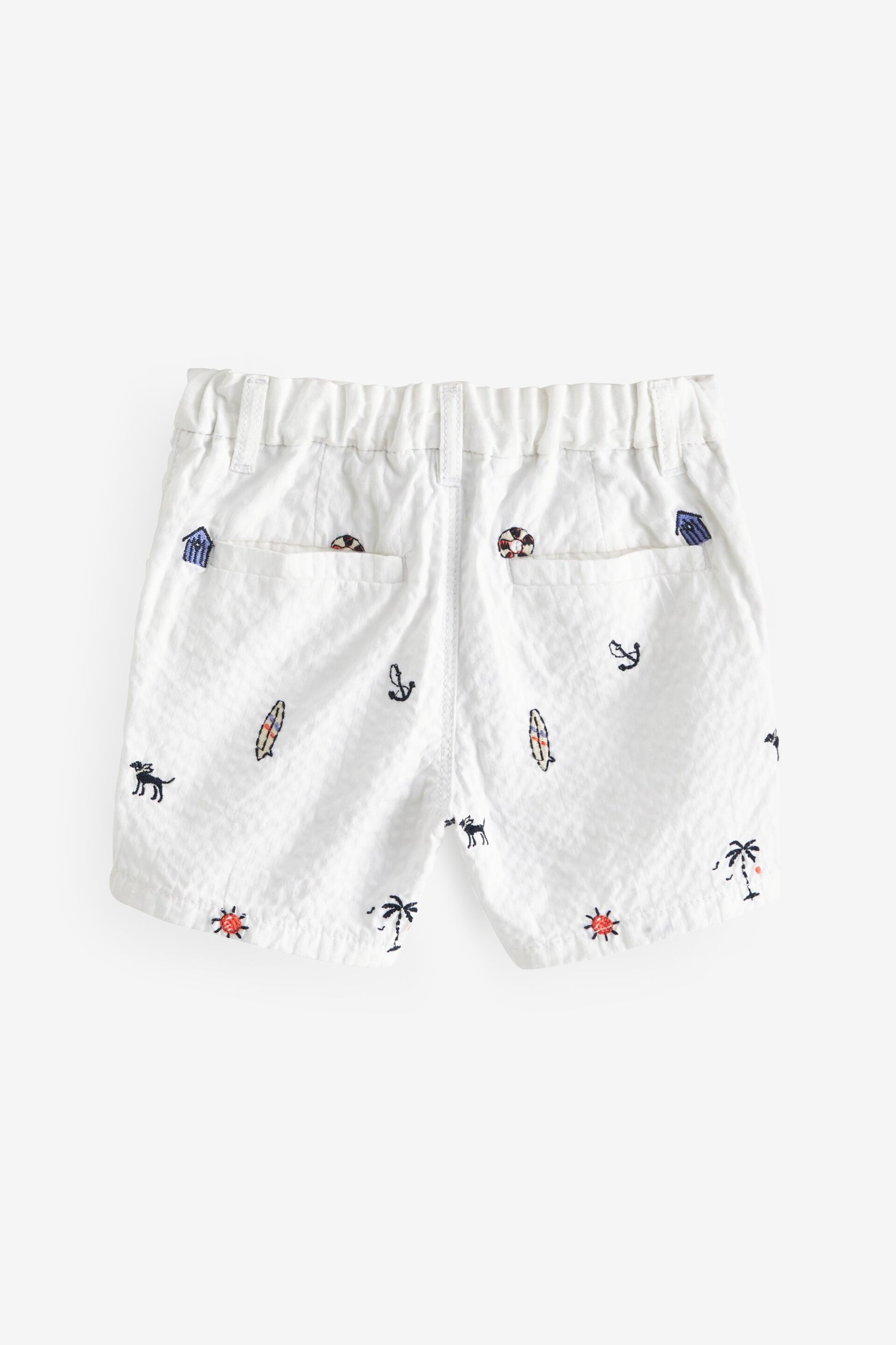 White All-Over Embroidered Chinos Shorts (3mths-7yrs) - Image 6 of 7