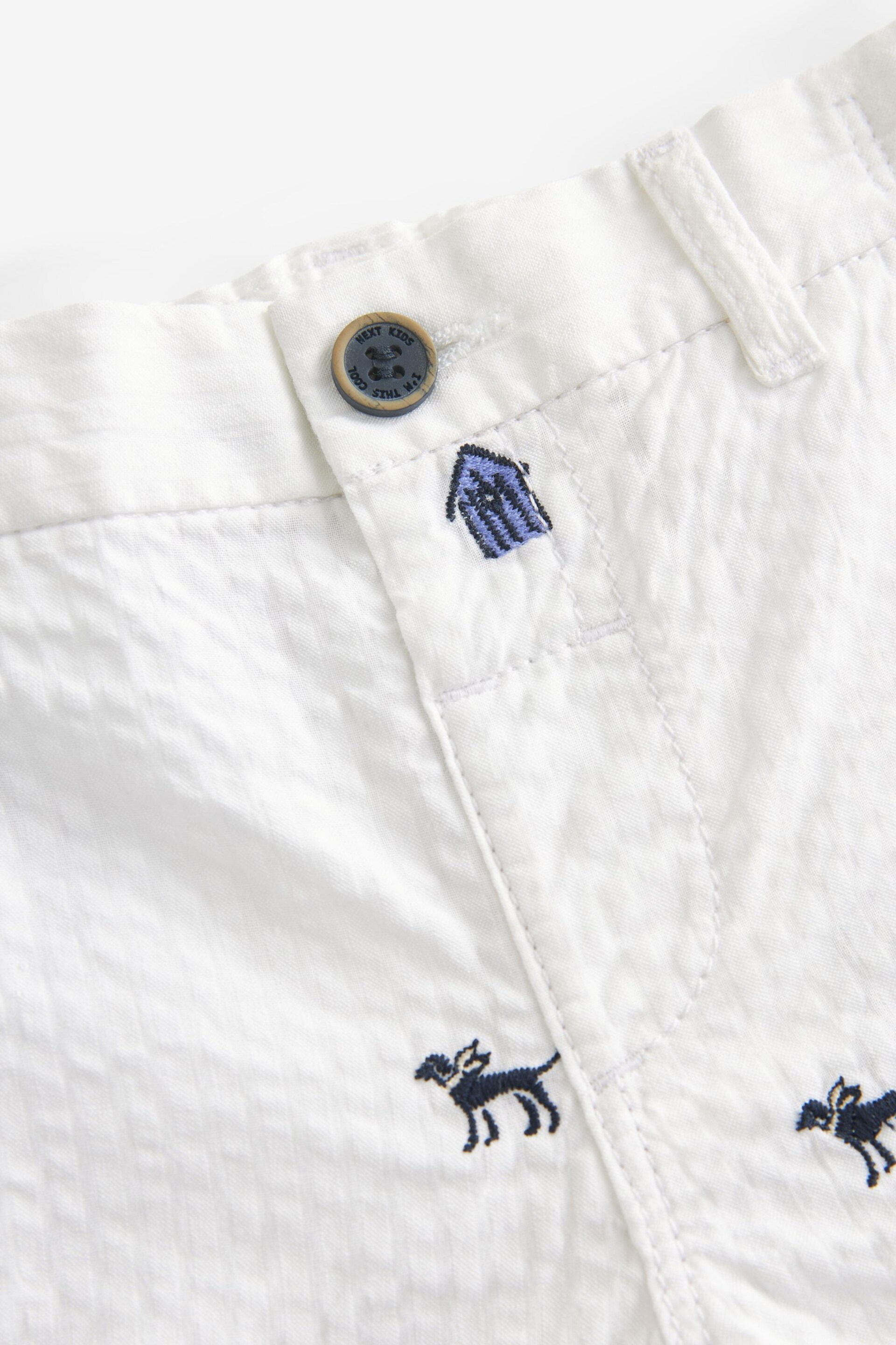 White All-Over Embroidered Chinos Shorts (3mths-7yrs) - Image 7 of 7