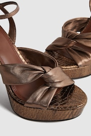 Reiss Bronze Heidi Metallic Leather Platform Heels - Image 5 of 5