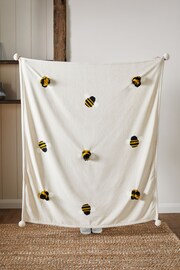 Natural Cosy Bee Appliqué Throw - Image 2 of 4