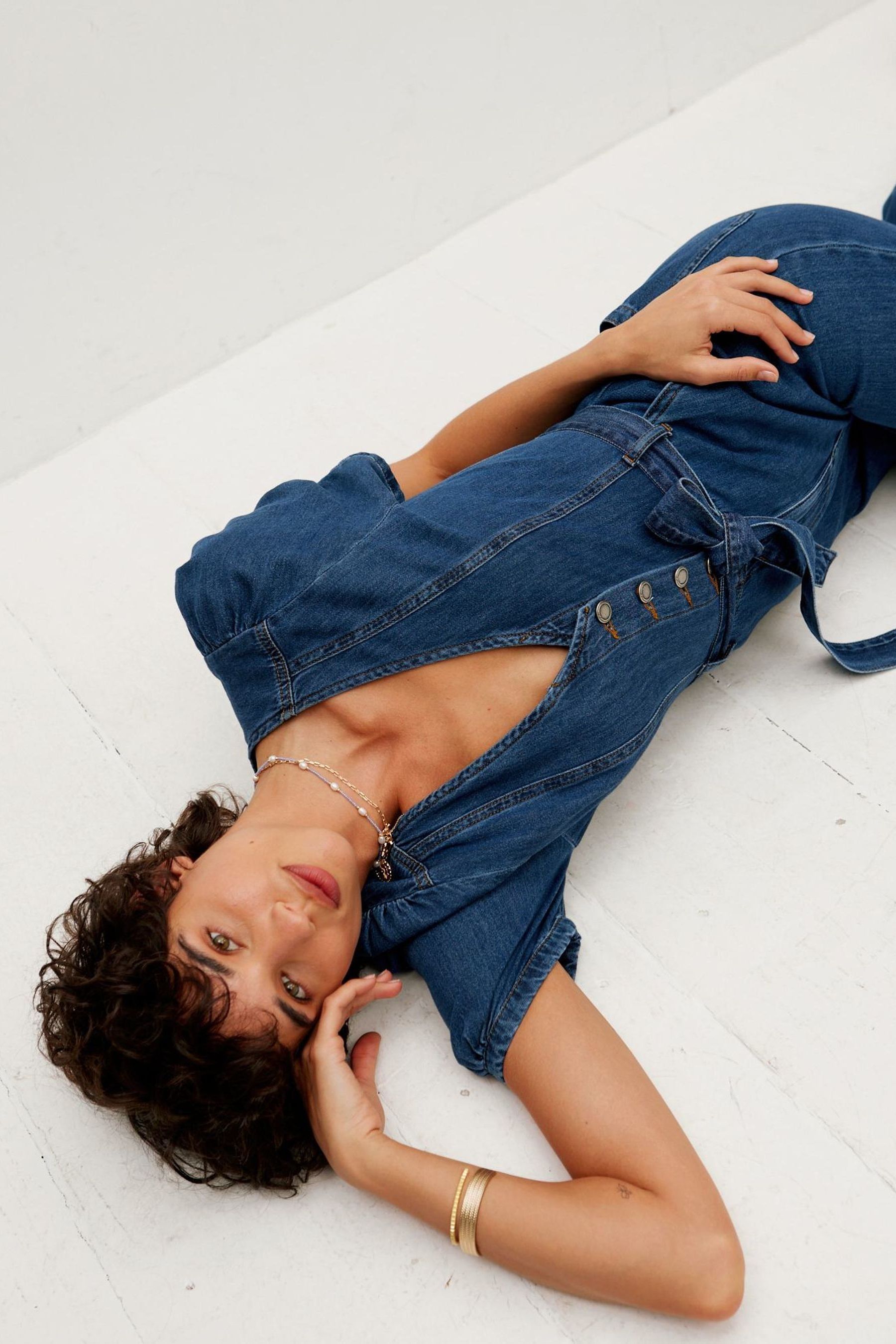Buy Oliver Bonas Blue Dark Wash Blue Denim Jumpsuit from Next Estonia