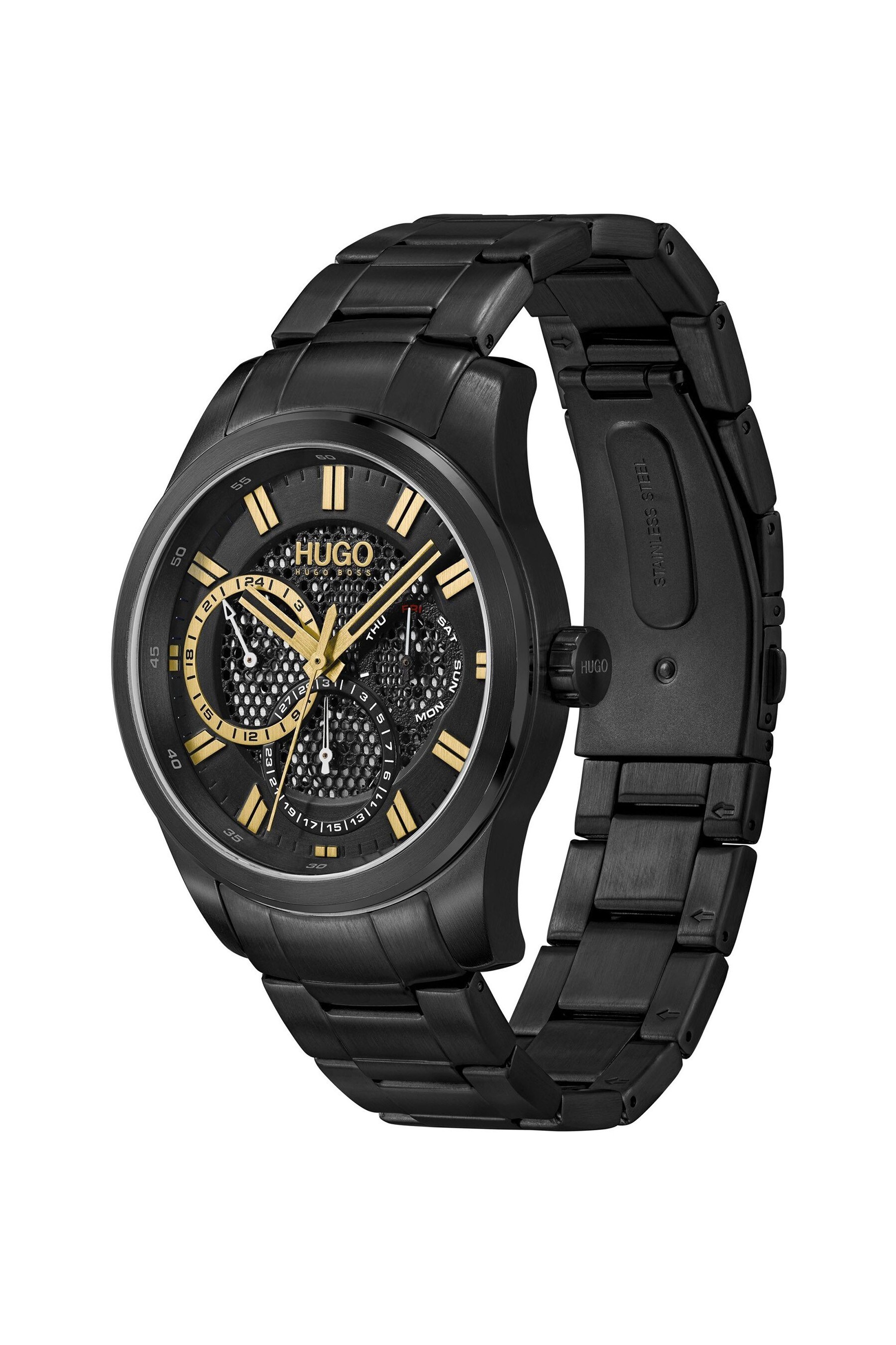 Hugo black ip on sale black dial bracelet watch