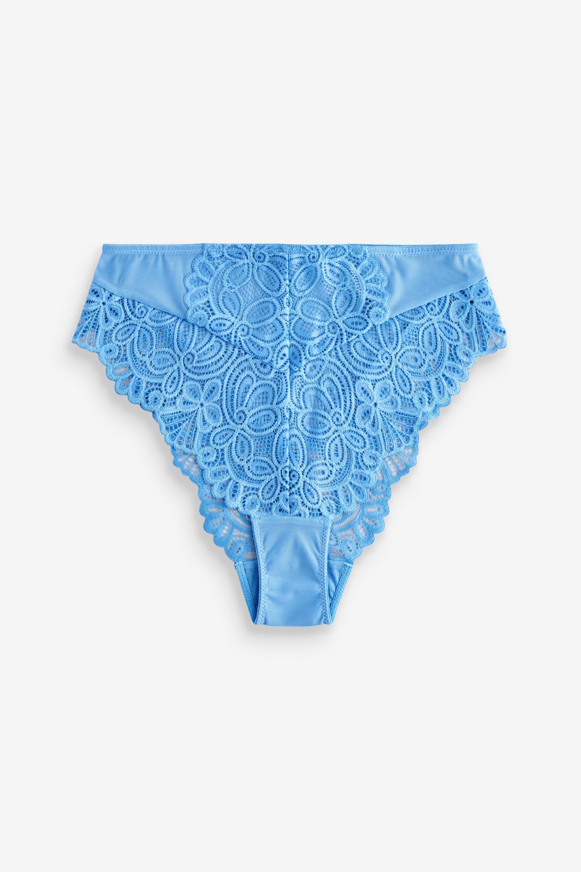 Blue Lace High Waist High Leg Knickers - Image 4 of 4