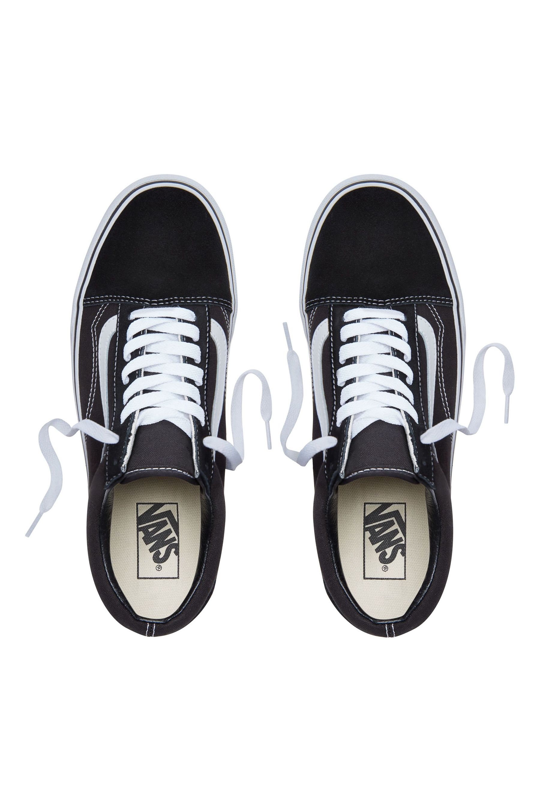 Vans old skool platform trainers in black and white on sale