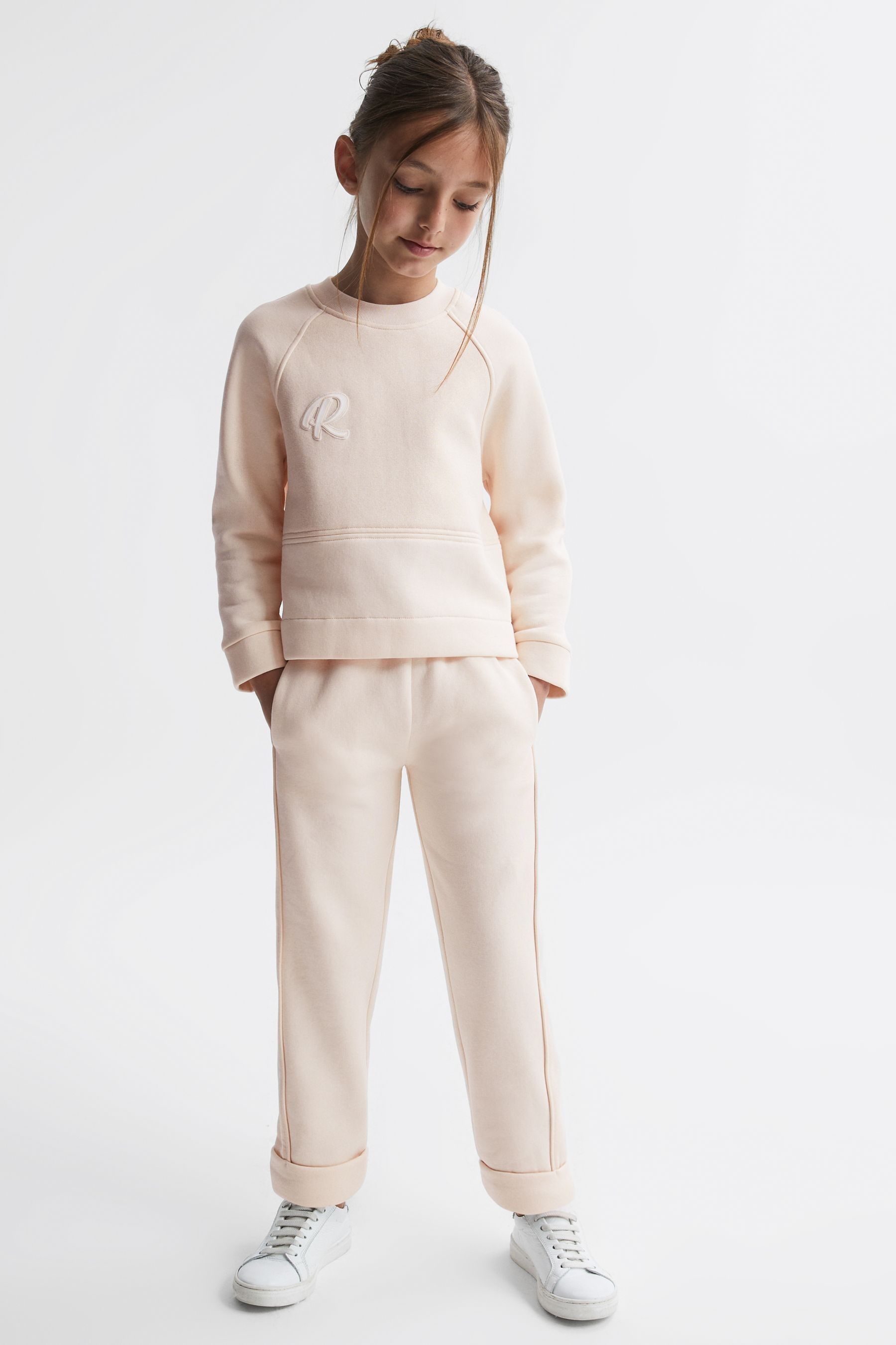 Reiss Pink Aurelia 4 9 yrs Cotton Drawstring Sparkle Joggers