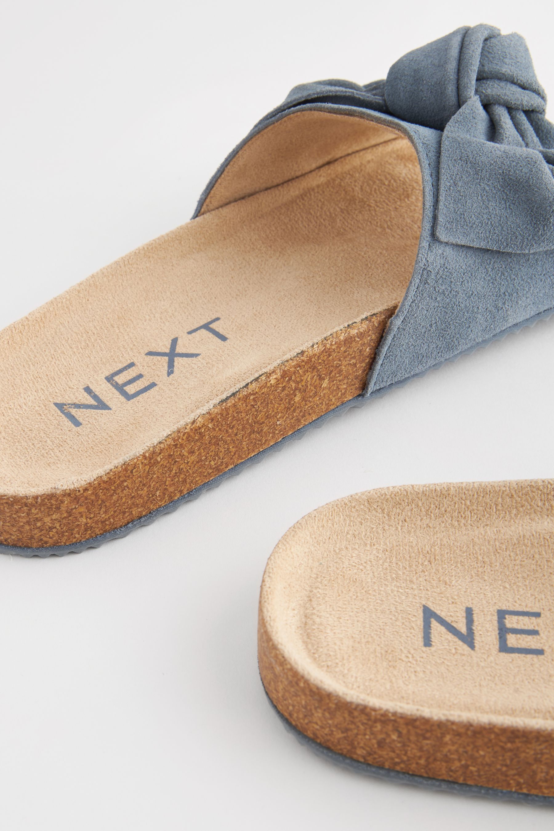 Bow suede sliders shop