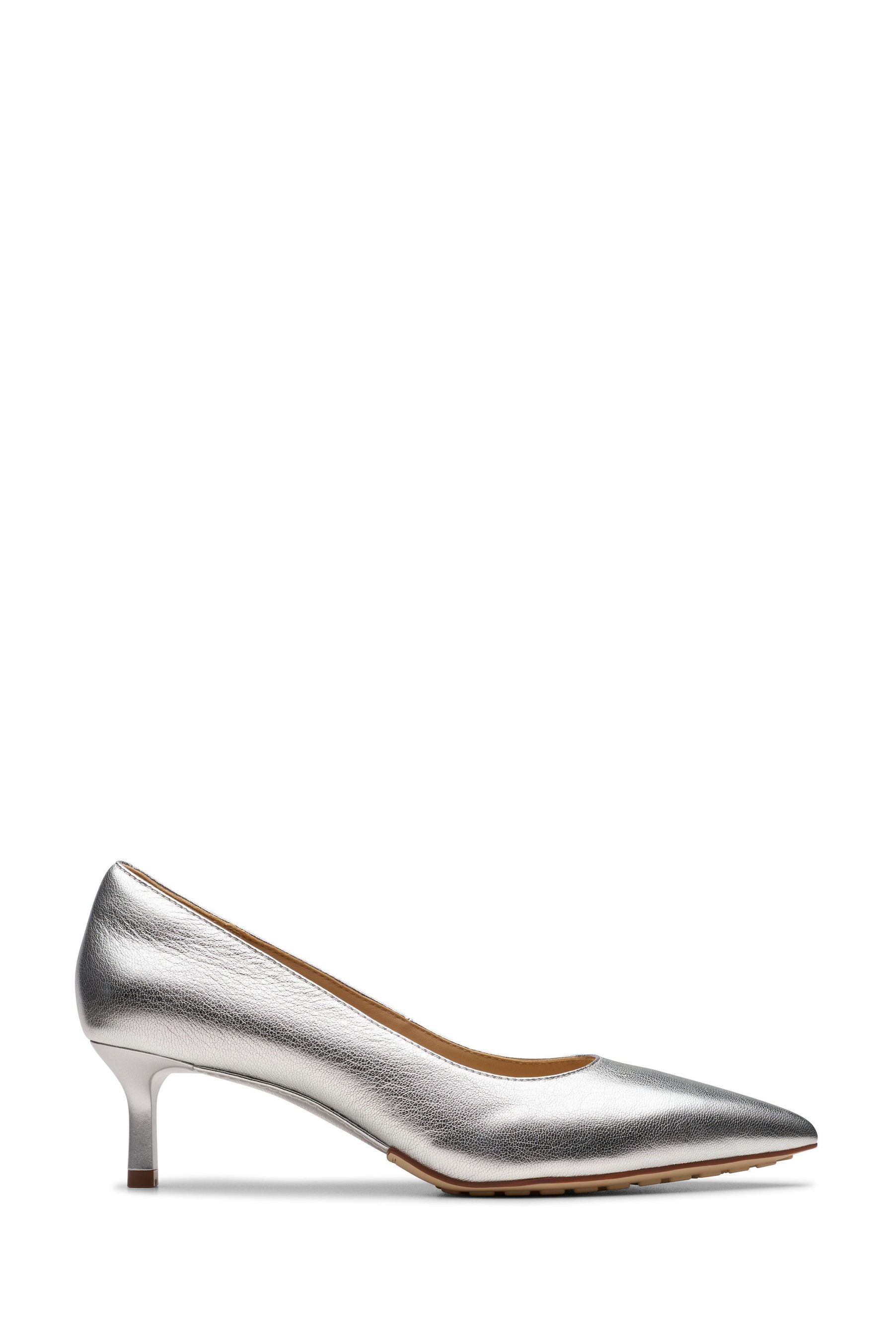 Buy Clarks Silver Leather Adela Court Shoes from Next Luxembourg