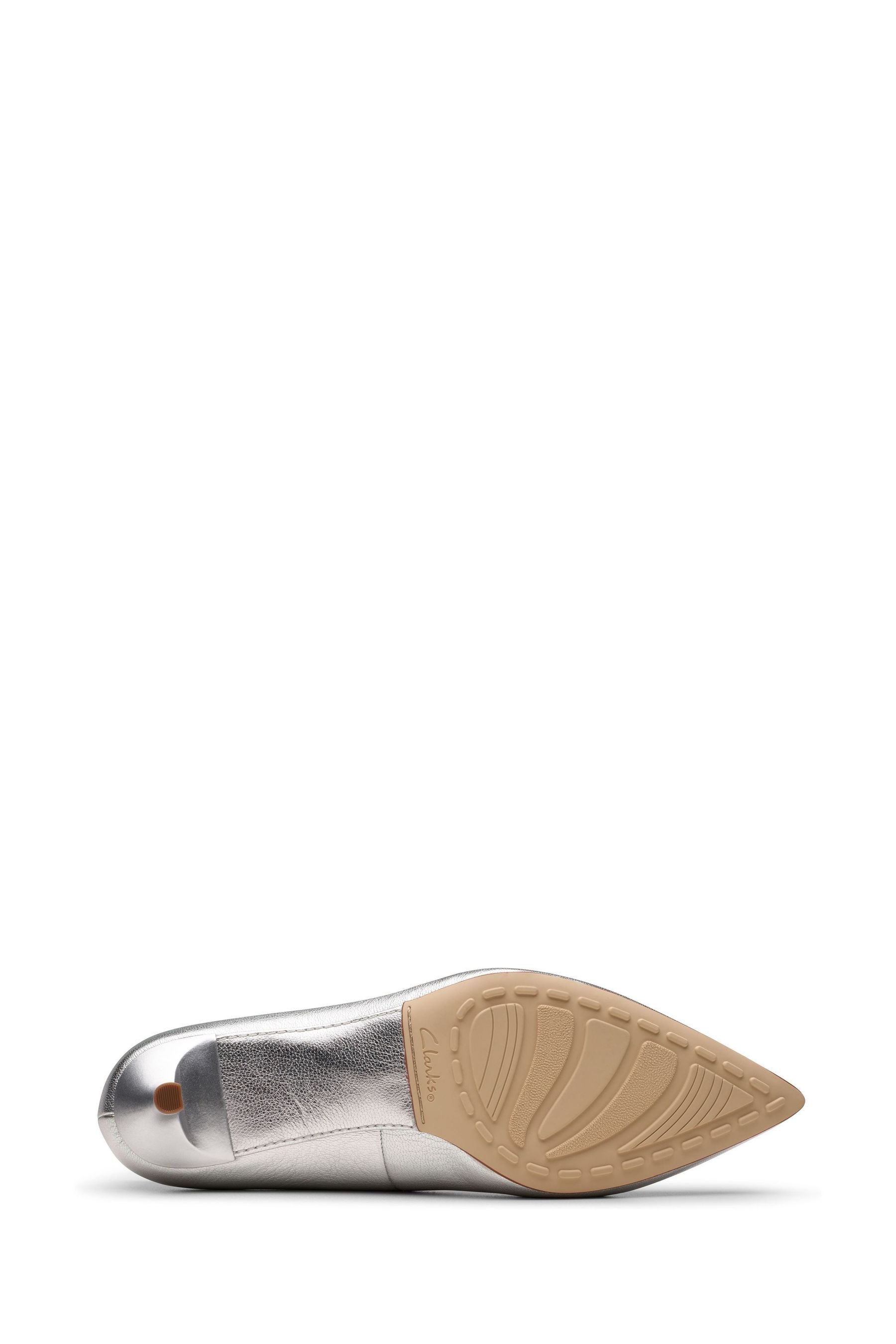 Clarks silver court shoes clearance