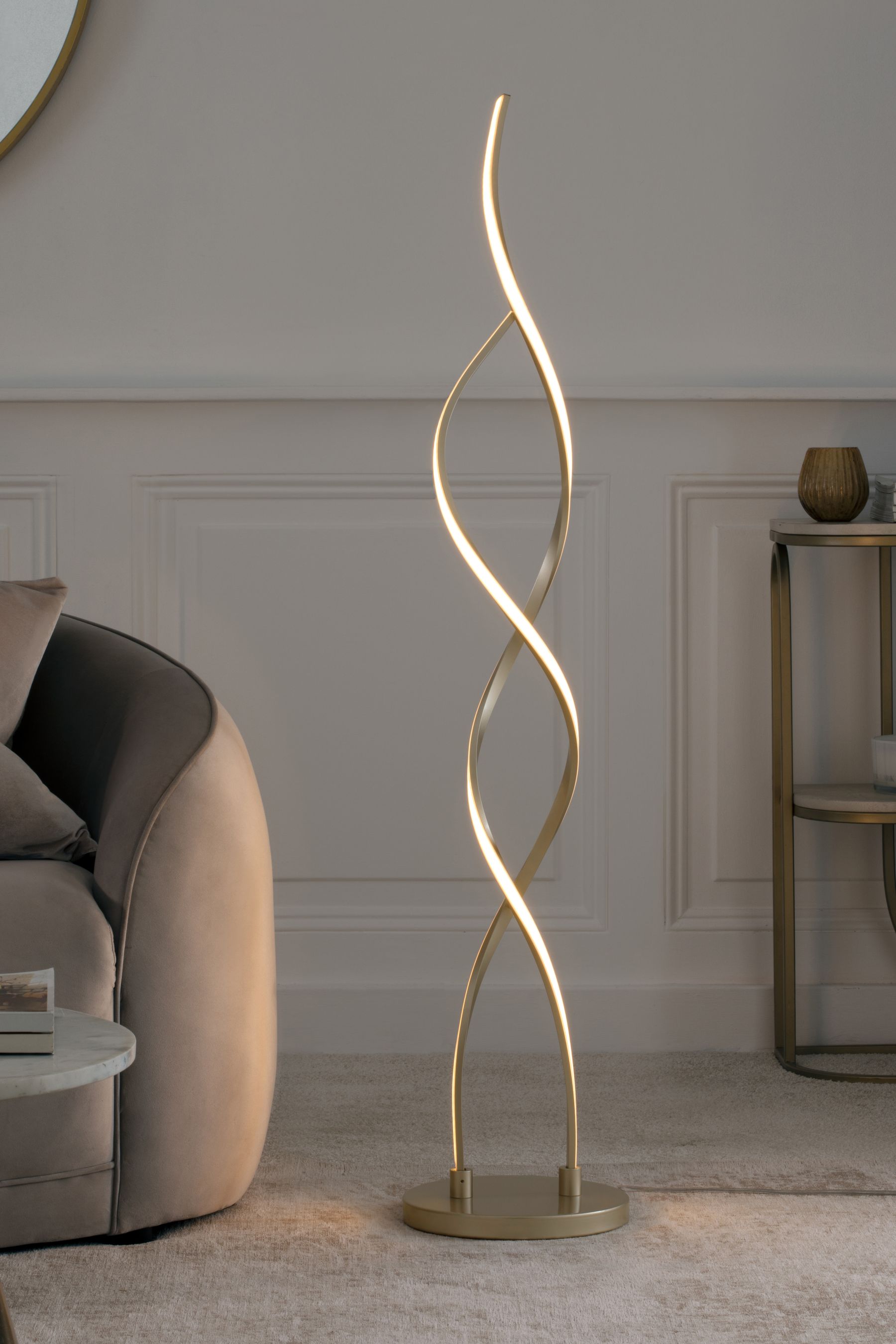 Buy Champagne Gold Callie LED Floor Lamp from the Next UK online shop