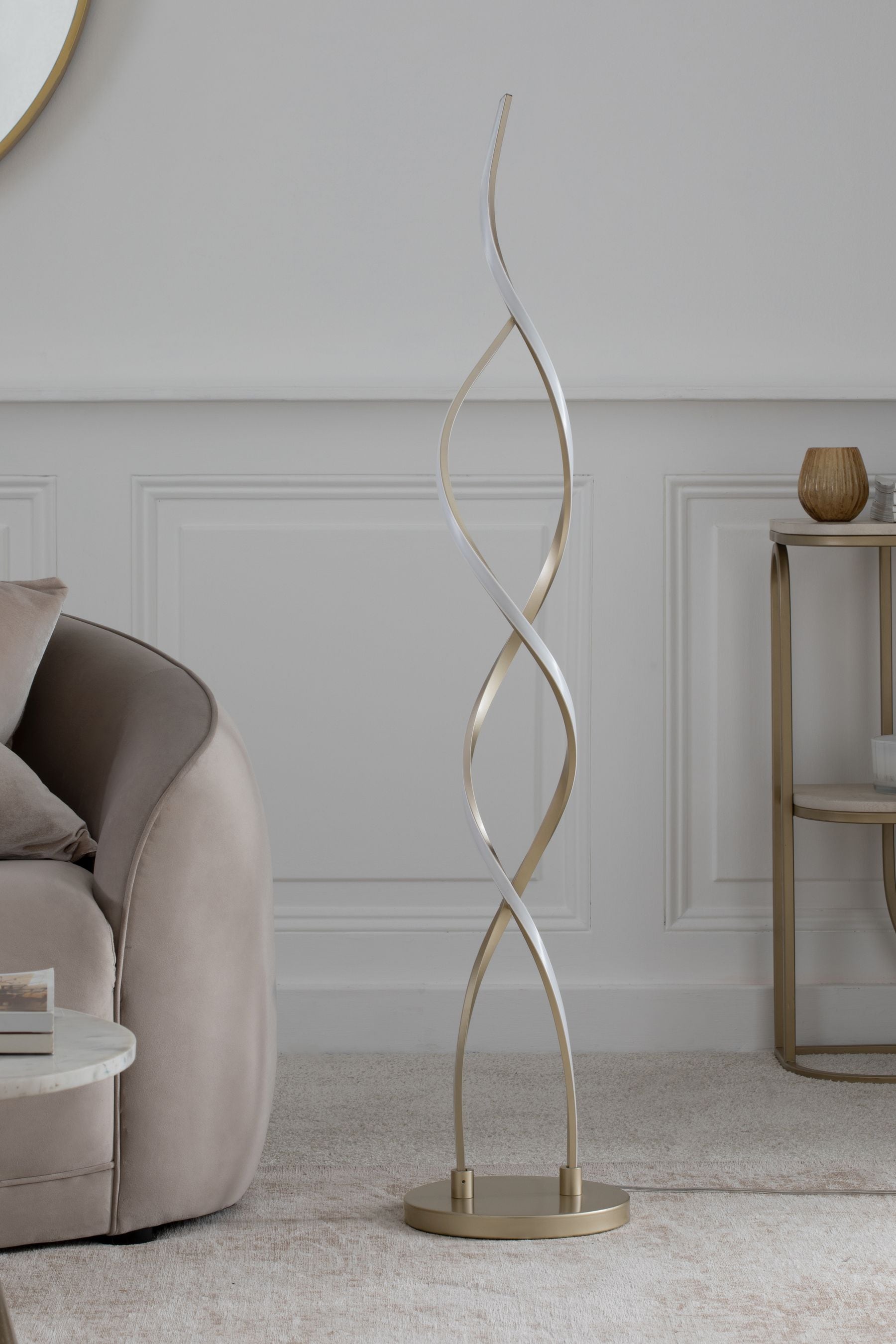 Buy Champagne Gold Callie LED Floor Lamp from the AspennigeriaShops online shop