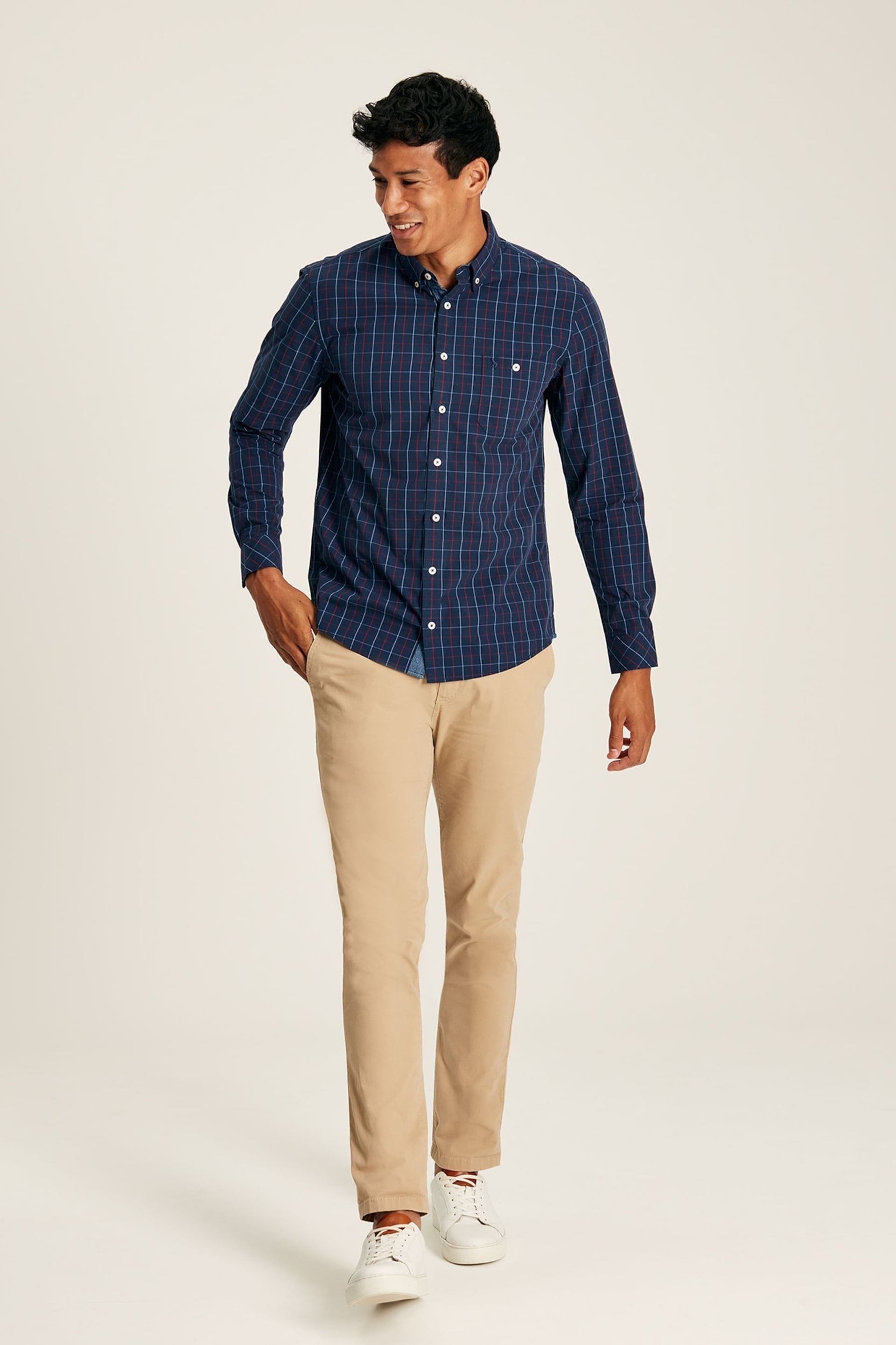 Joules Abbott Navy Check Cotton Poplin Shirt - Image 3 of 6