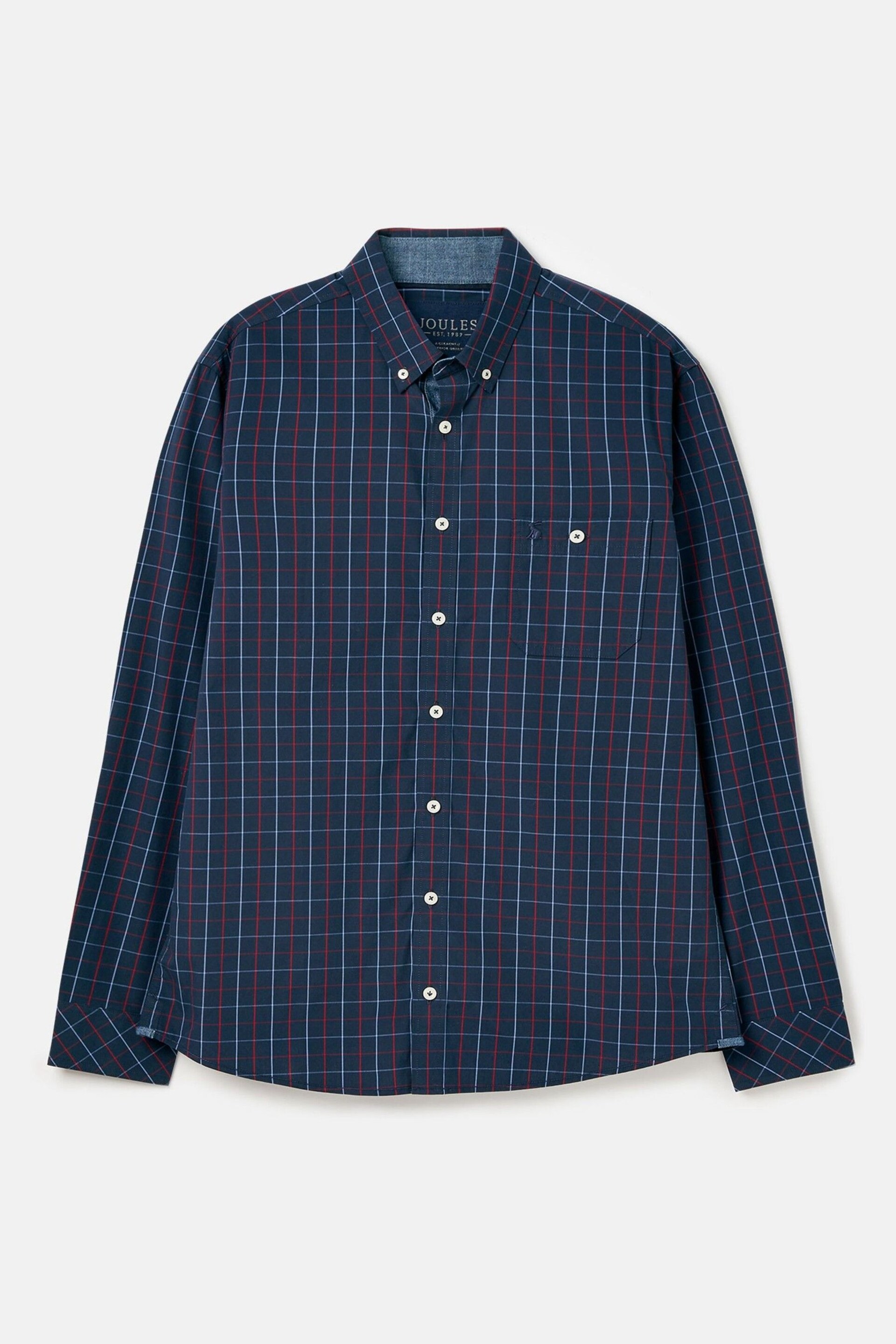 Joules Abbott Navy Check Cotton Poplin Shirt - Image 6 of 6