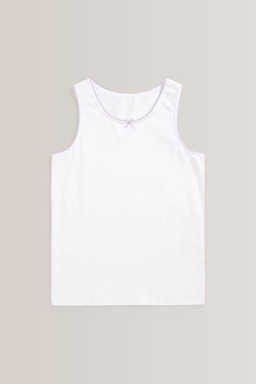 White with Trim 5 Pack Vests (1.5-16yrs)
