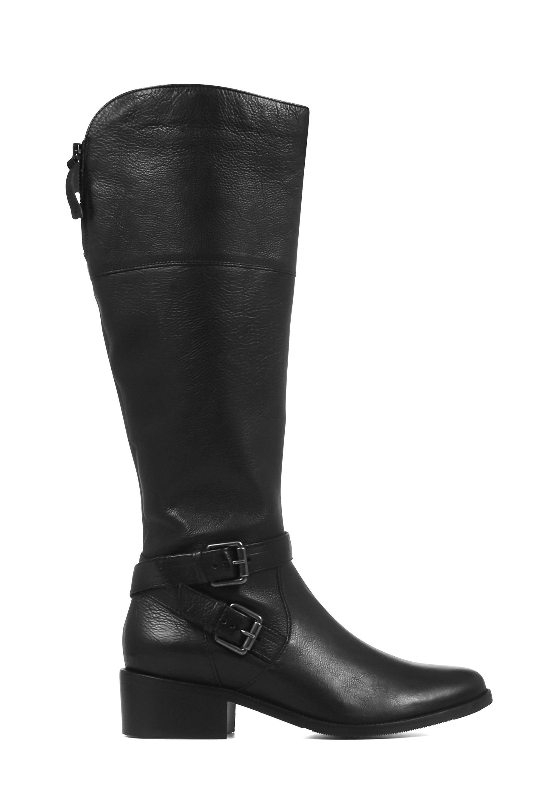 Black knee high shop boots slim calf