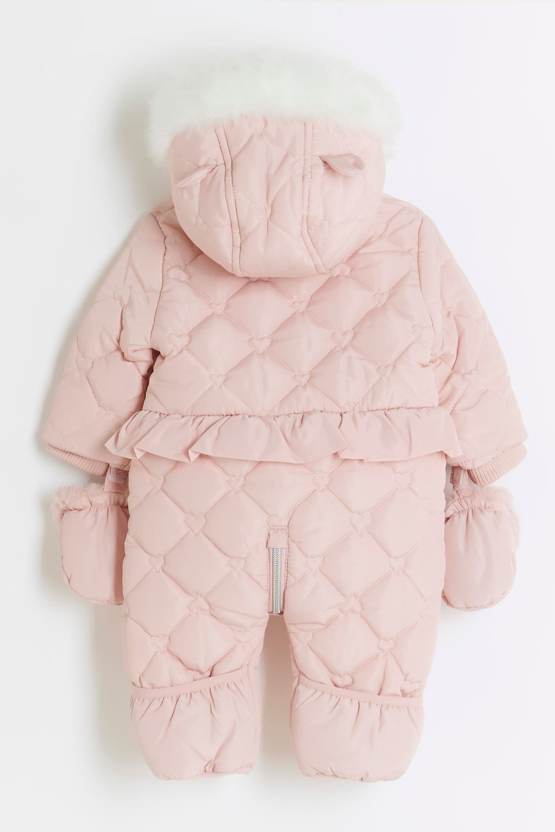 Buy River Island Pink Girls Peplum Logo 100 Cotton Snowsuit from the Next UK online shop