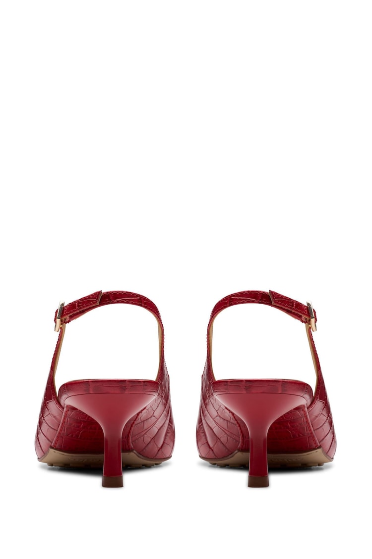 Clarks Red Leather Adela Sling Shoes - Image 2 of 7