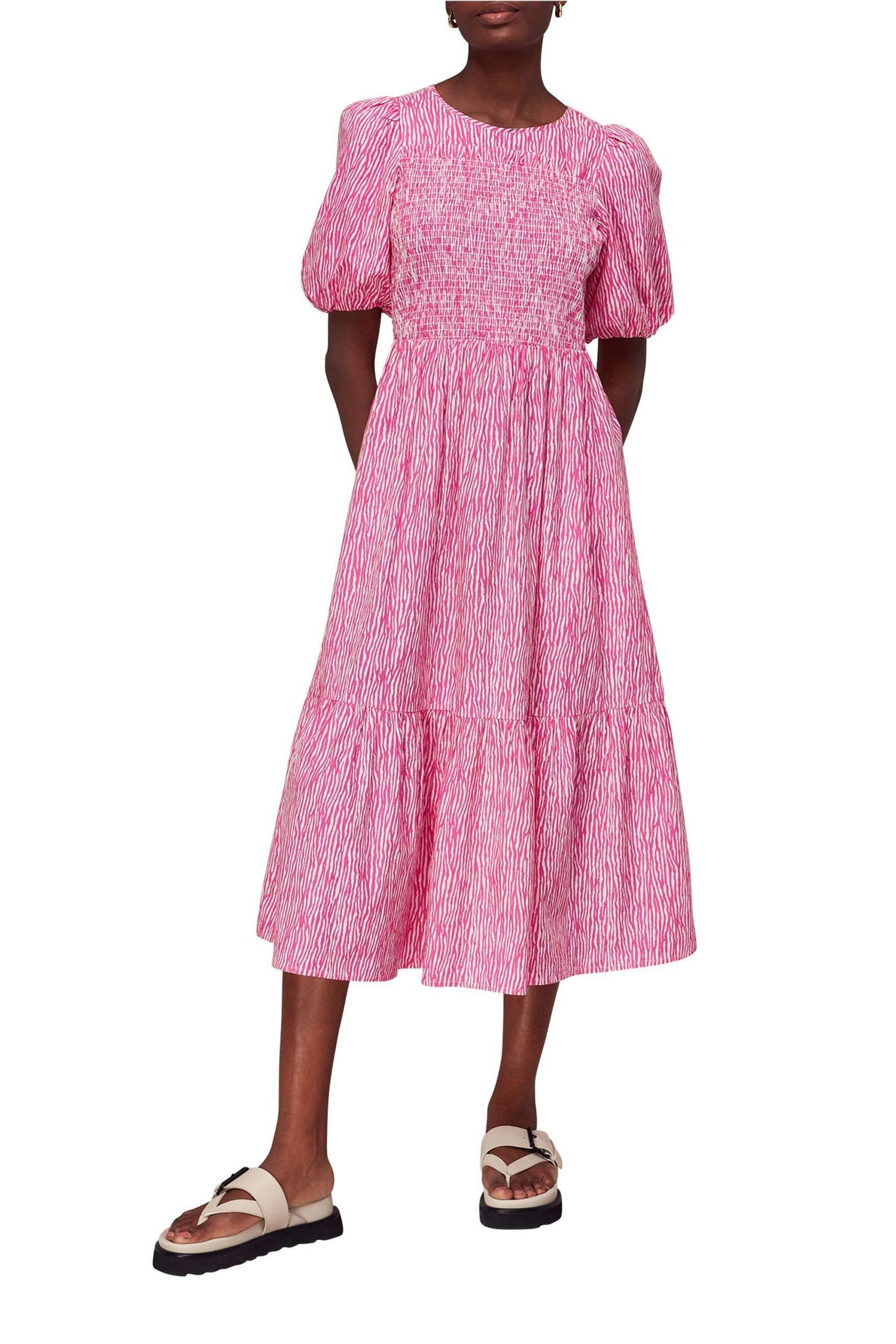 Buy Whistles Pink Uneven Lines Midi Dress from Next Luxembourg