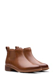 Clarks Brown Leather Havisham Top Boots - Image 4 of 7