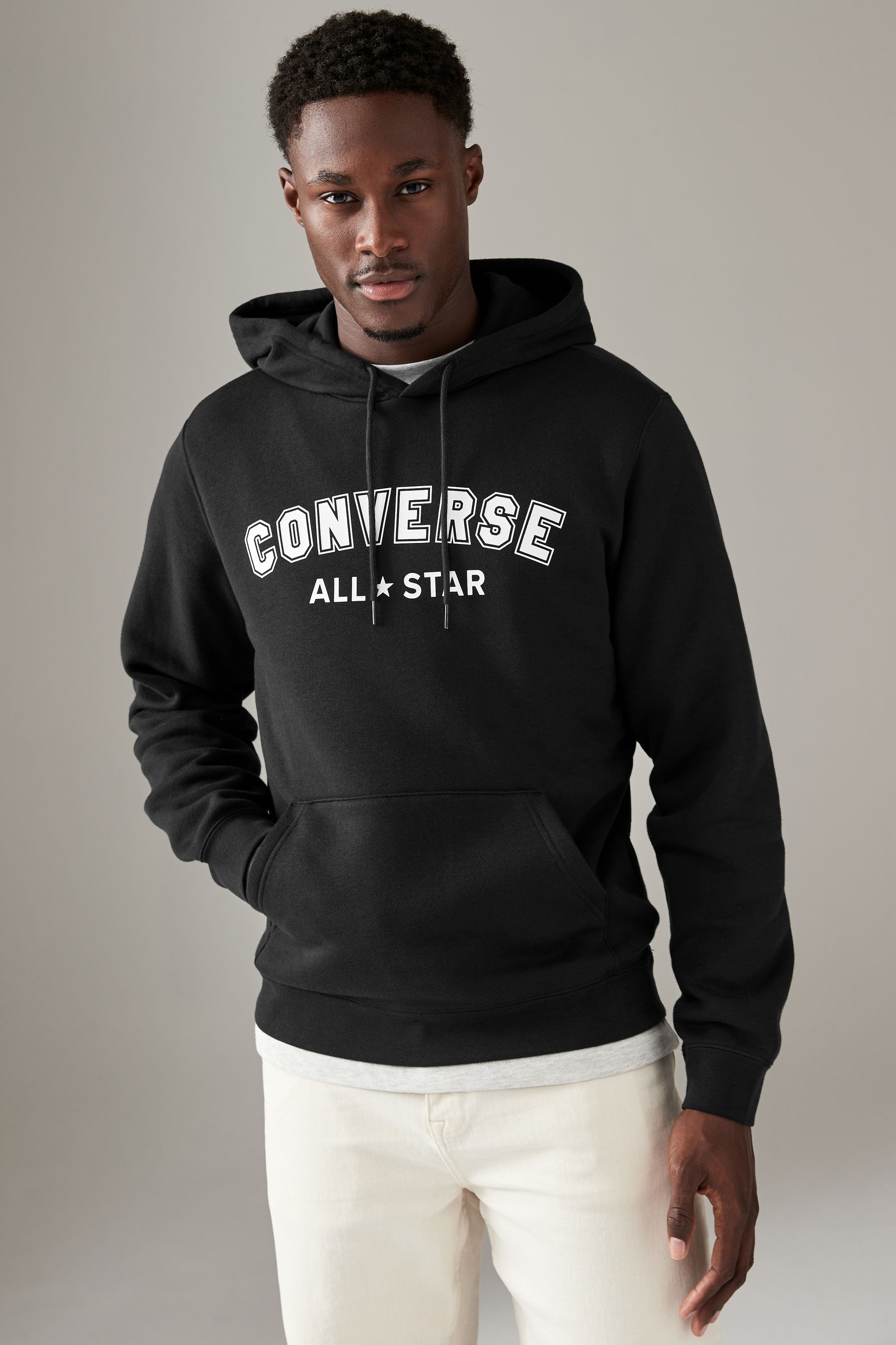 Buy Converse Black All Star Chevron Graphic 100 Cotton Hoodie from Next Malta