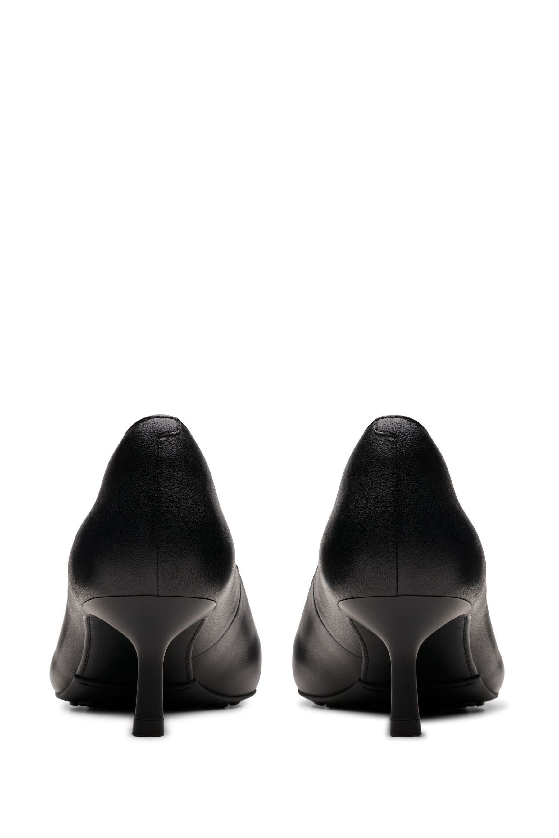 Clarks black leather court shoes discount