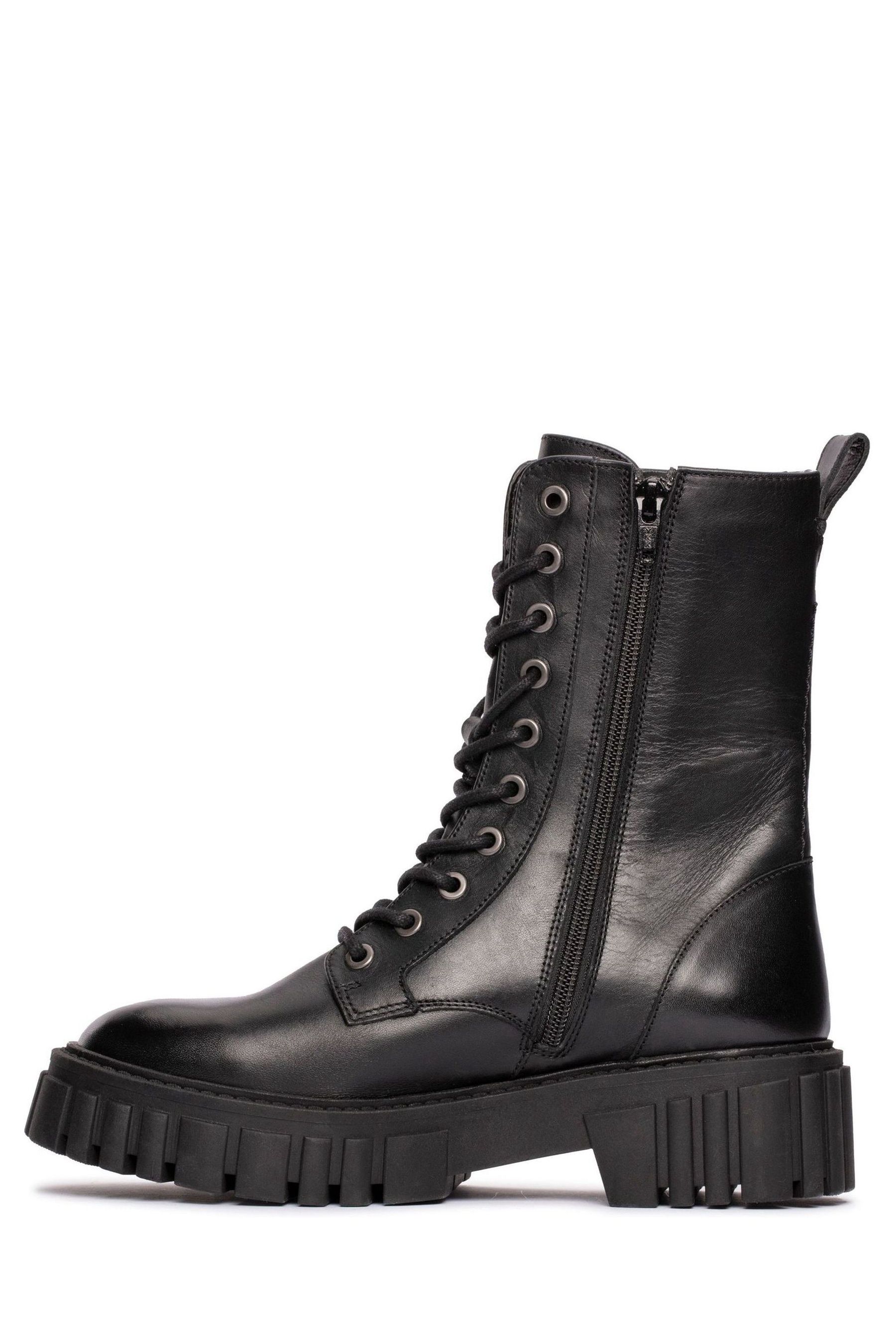 Buy Clarks Black Leather Page Lace Boots from Next Luxembourg
